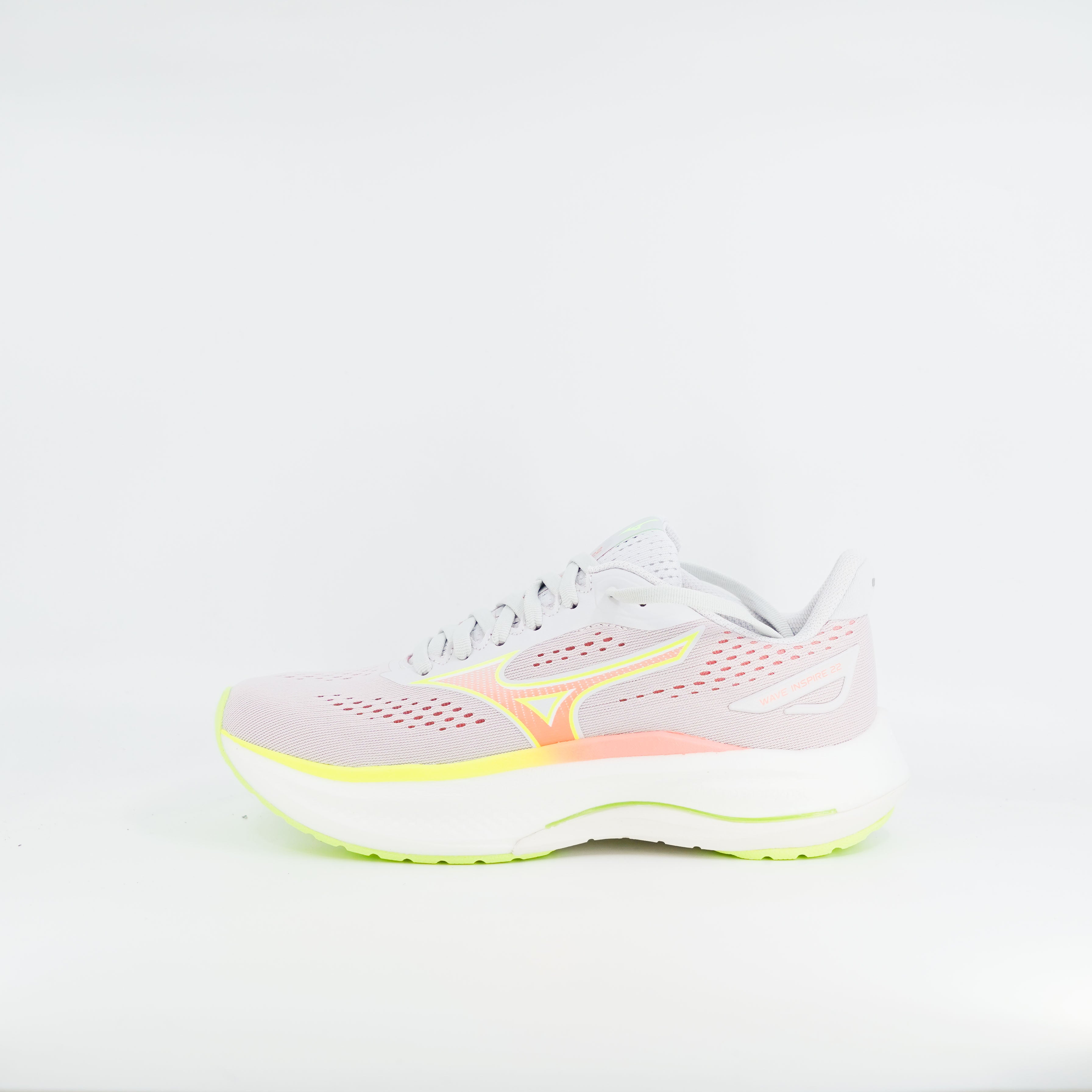 Mizuno Wave Inspire 22 (B Standard) Womens Cloudscape/Desert Flower/Lime Pulp - Frontrunner Colombo