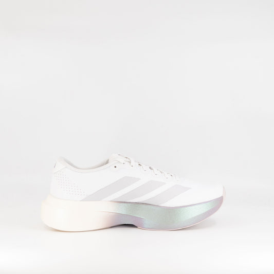 Adidas Adizero Evo SL Woven (B Standard) Womens Crystal White/Grey Two/Matt Purple - Frontrunner Colombo