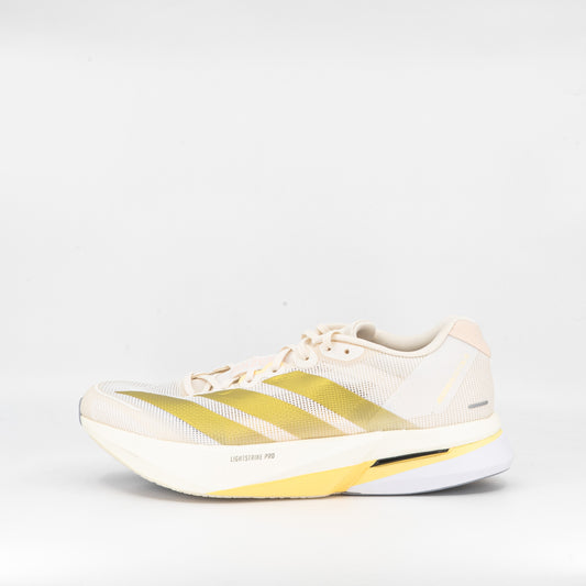 Adidas Adizero Boston 13 (D Standard) Mens Chalk White/Gold Metallic/ Halo Silver - Frontrunner Colombo