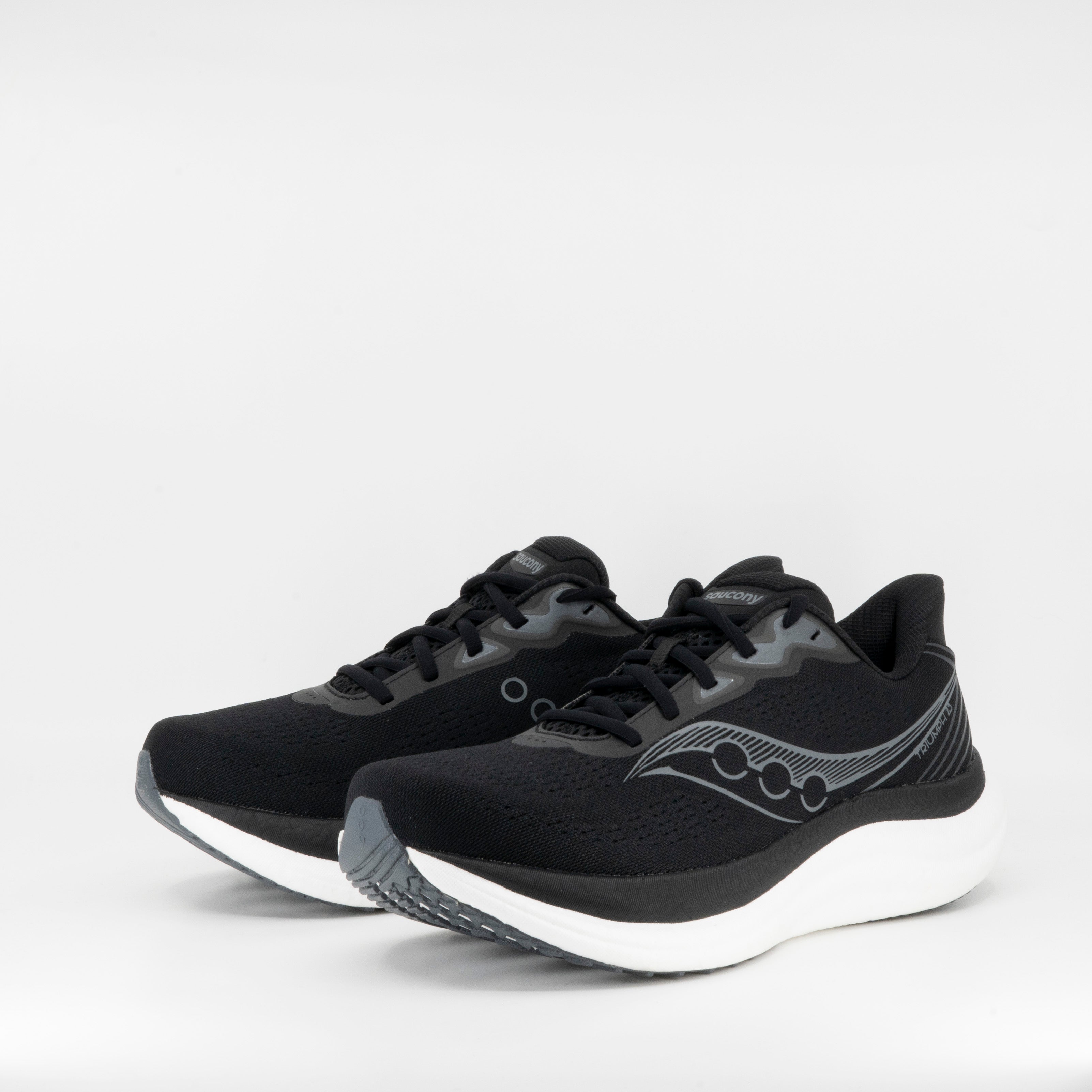Saucony Triumph 23 (D Wide) Womens Black/White - Frontrunner Colombo