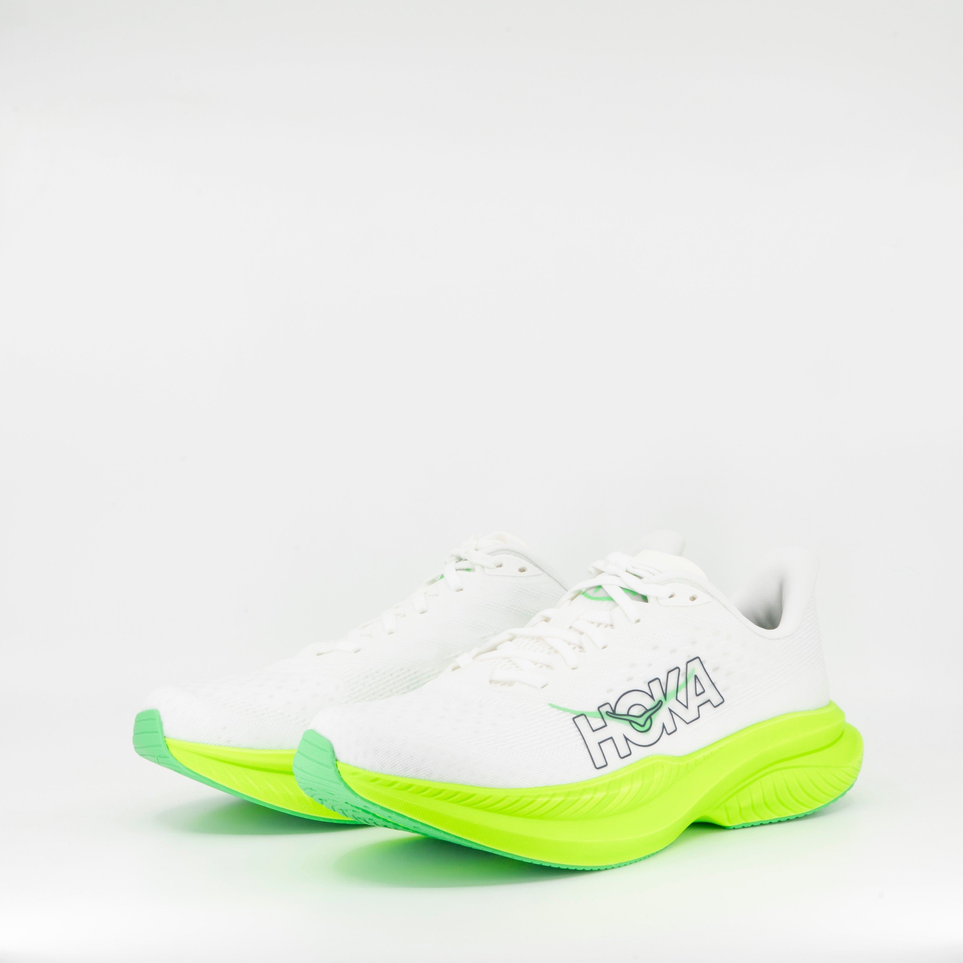 Hoka Mach 6 (D Standard) Mens White/Neon Lime - Frontrunner Colombo