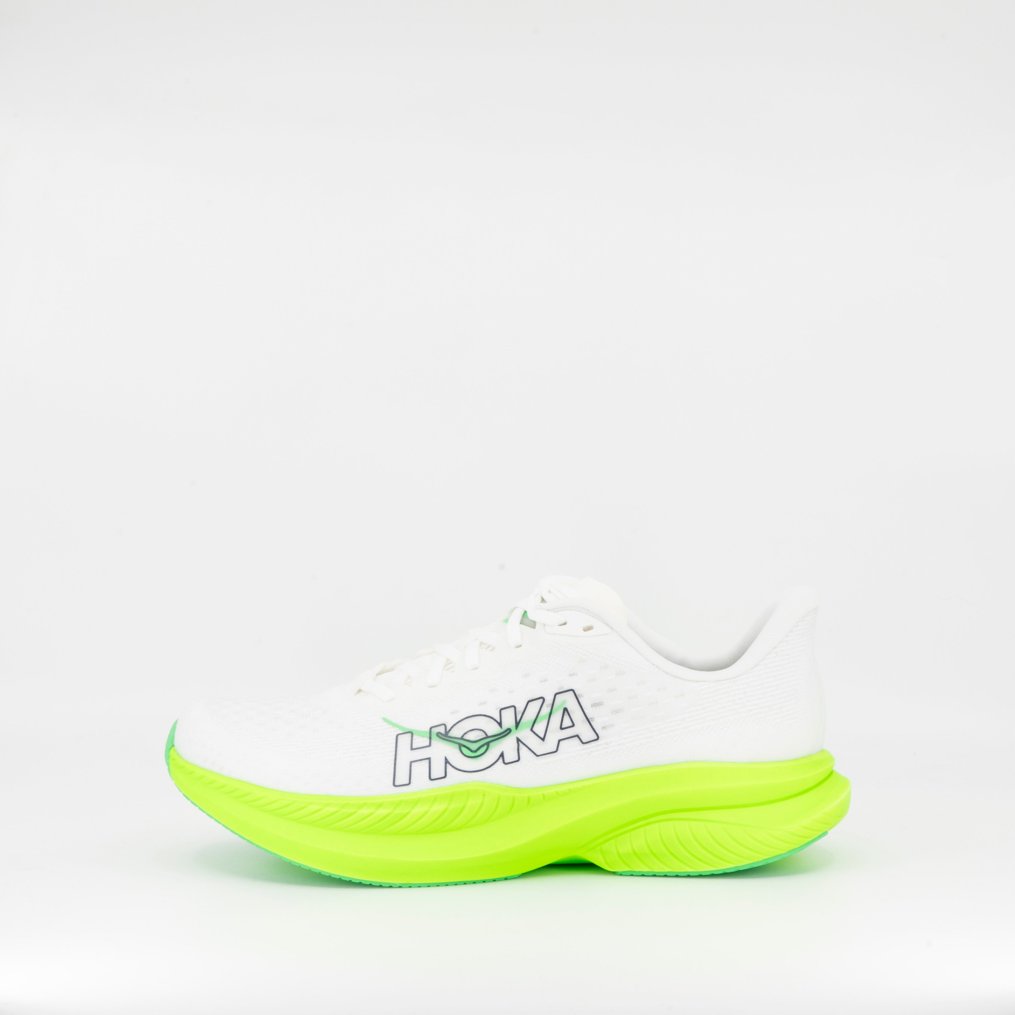 Hoka Mach 6 (D Standard) Mens White/Neon Lime - Frontrunner Colombo
