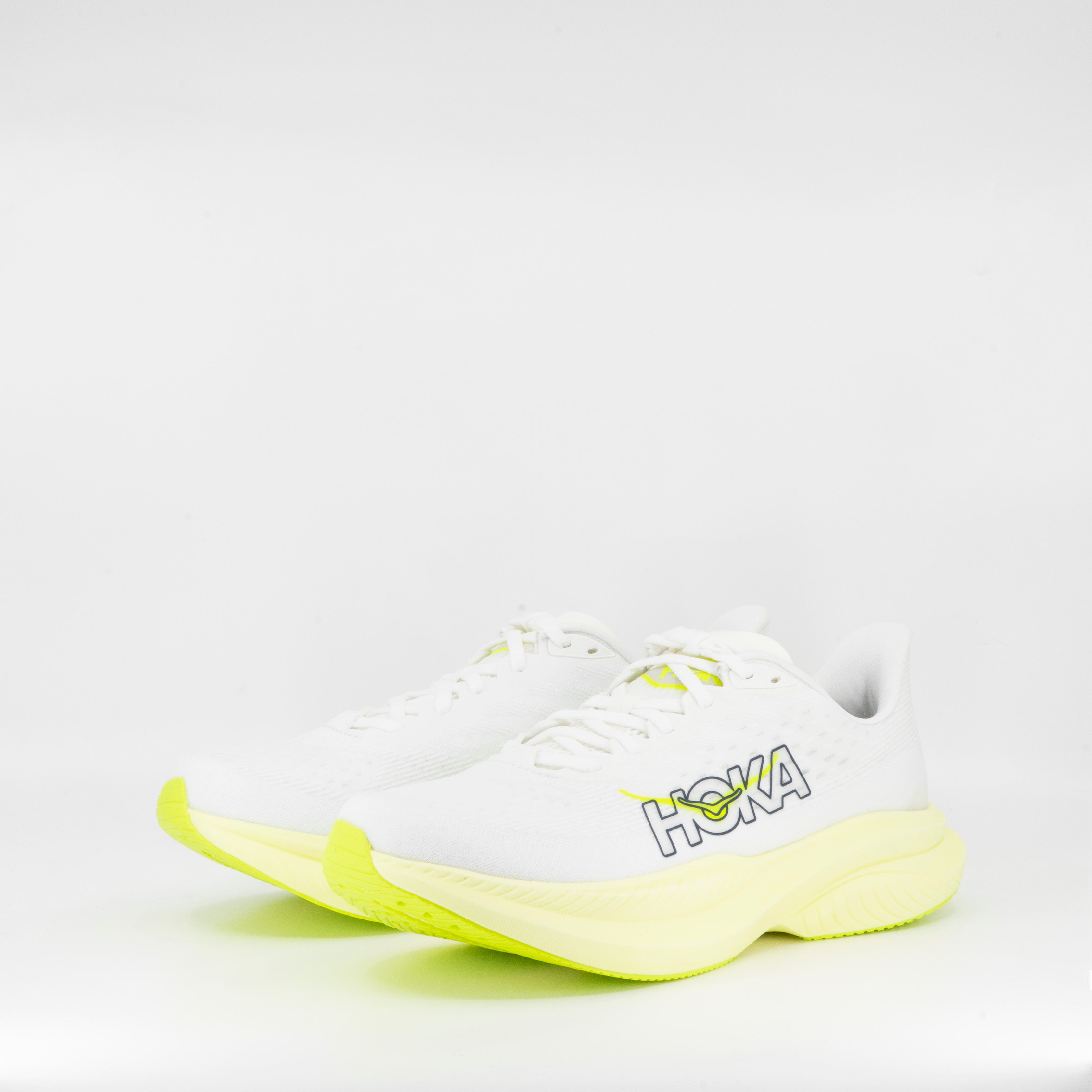 Hoka Mach 6 (B Standard) Womens White/Neon Hoka Citrus - Frontrunner Colombo