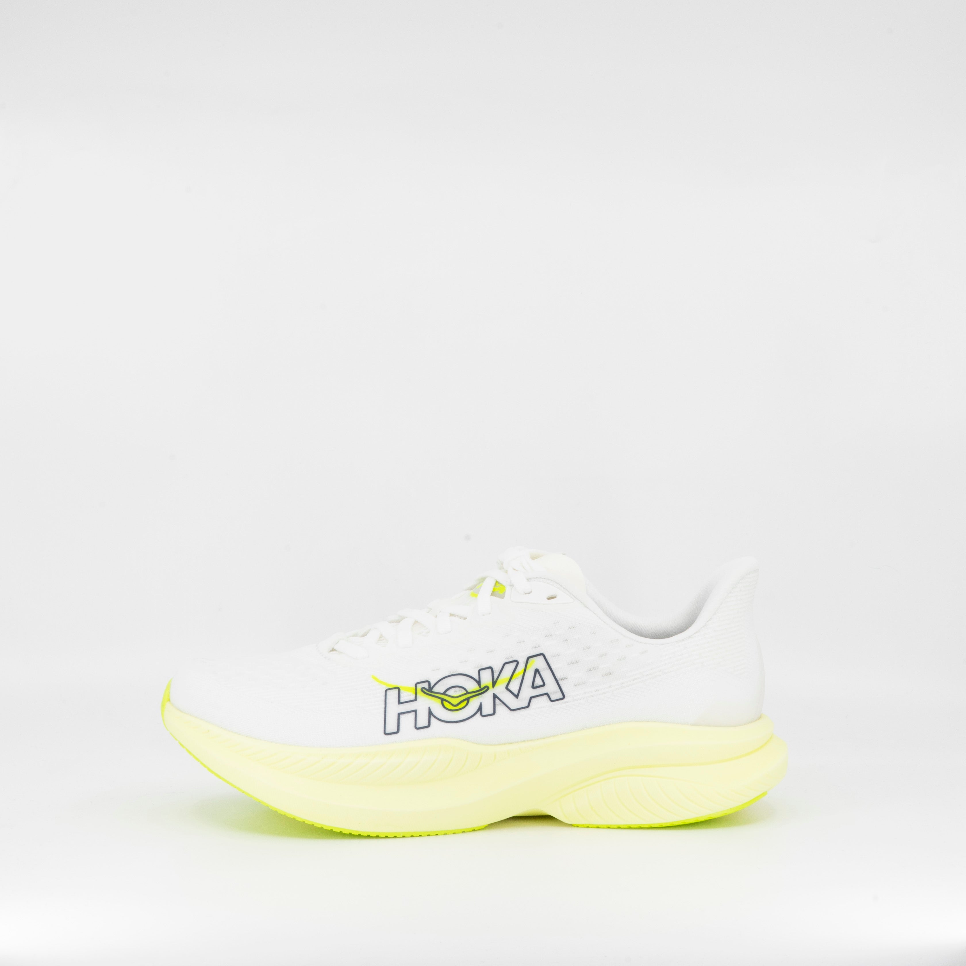 Hoka Mach 6 (B Standard) Womens White/Neon Hoka Citrus - Frontrunner Colombo