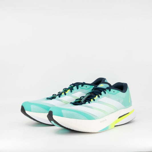 Adidas Adizero Boston 13 (B Standard) Womens Aqua/Lucid Lemon - Frontrunner Colombo