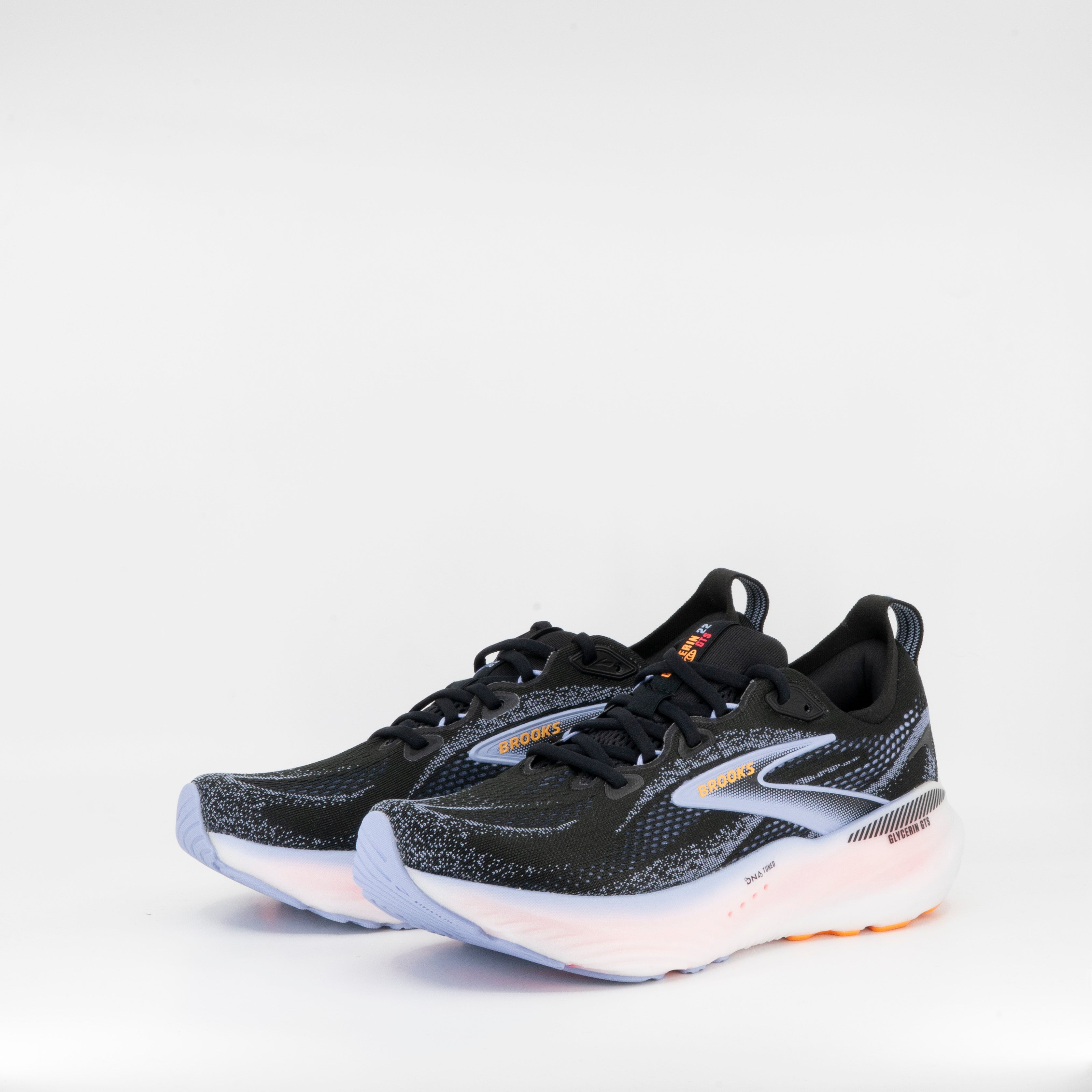 Brooks Glycerin 22 GTS (B Standard) Womens Black/Blue Heron/Orange - Frontrunner Colombo