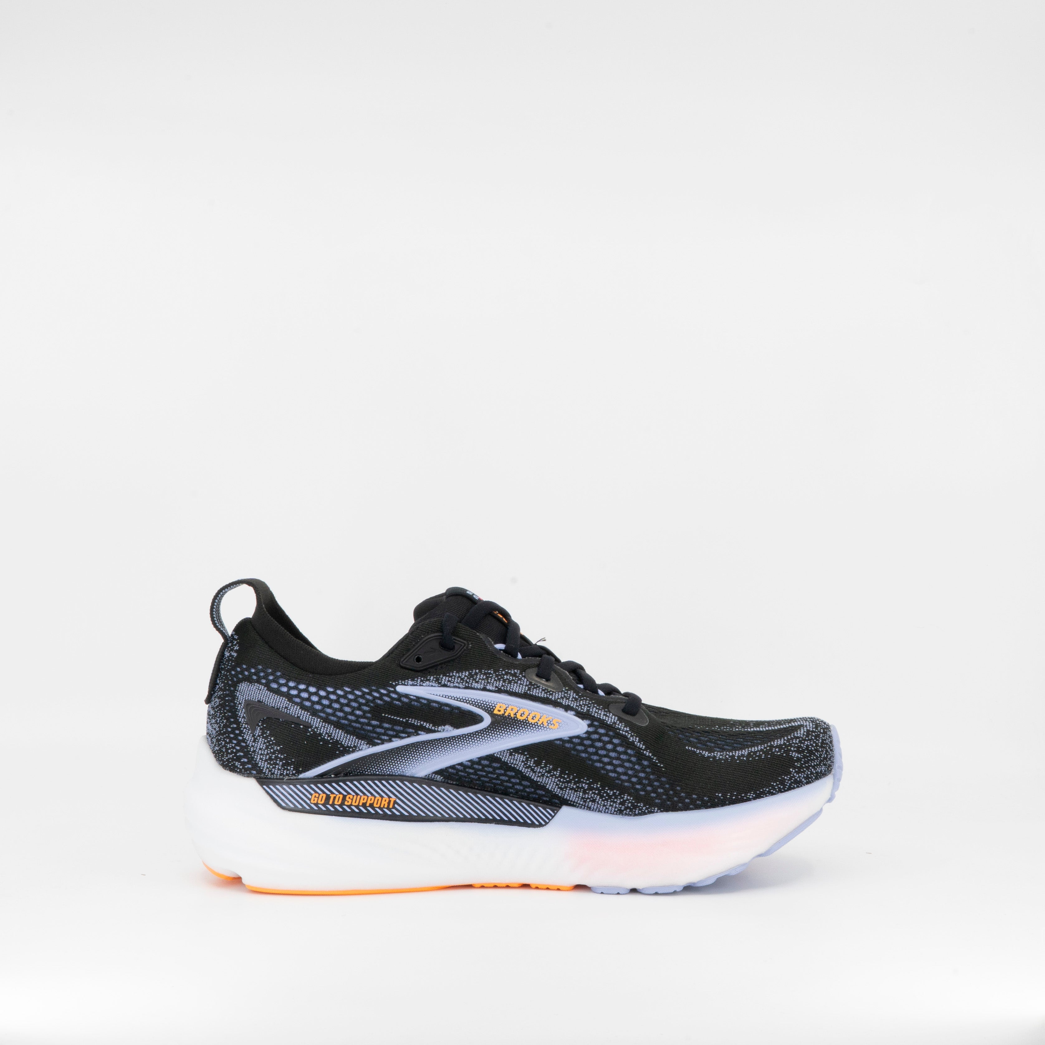 Brooks Glycerin 22 GTS (B Standard) Womens Black/Blue Heron/Orange - Frontrunner Colombo
