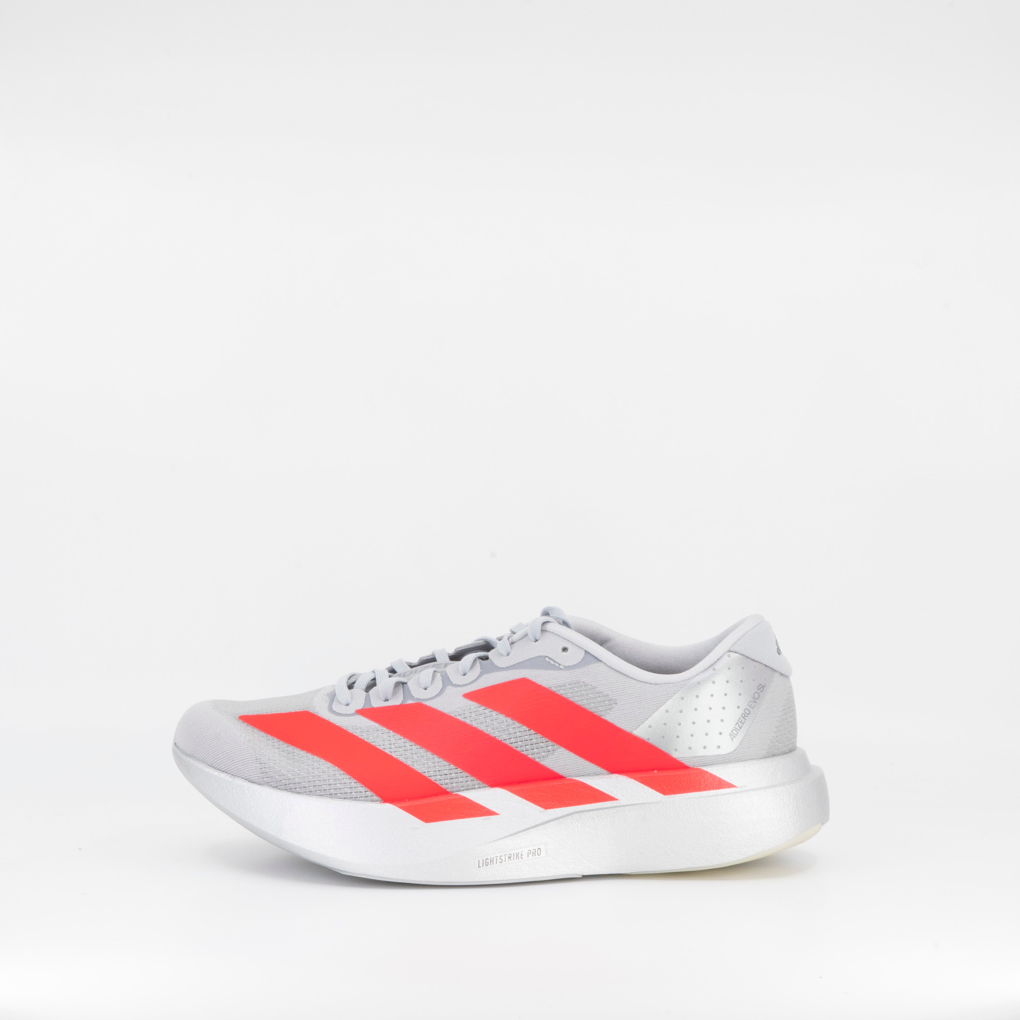 Adidas Adizero Evo SL (B Standard) Womens Silver/Red - Frontrunner Colombo