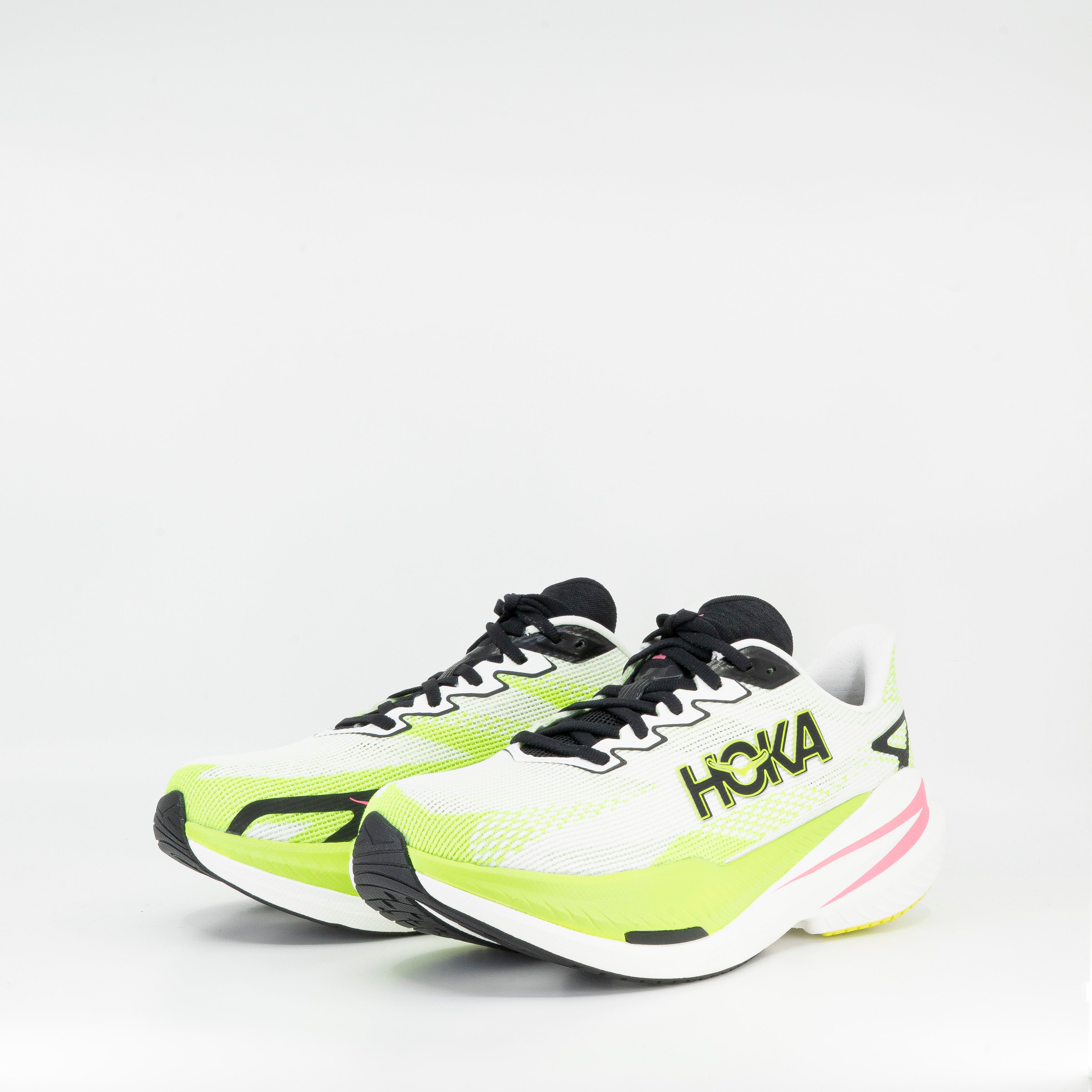 Hoka Mach X 3 (B Standard) Womens White/Neon Lime