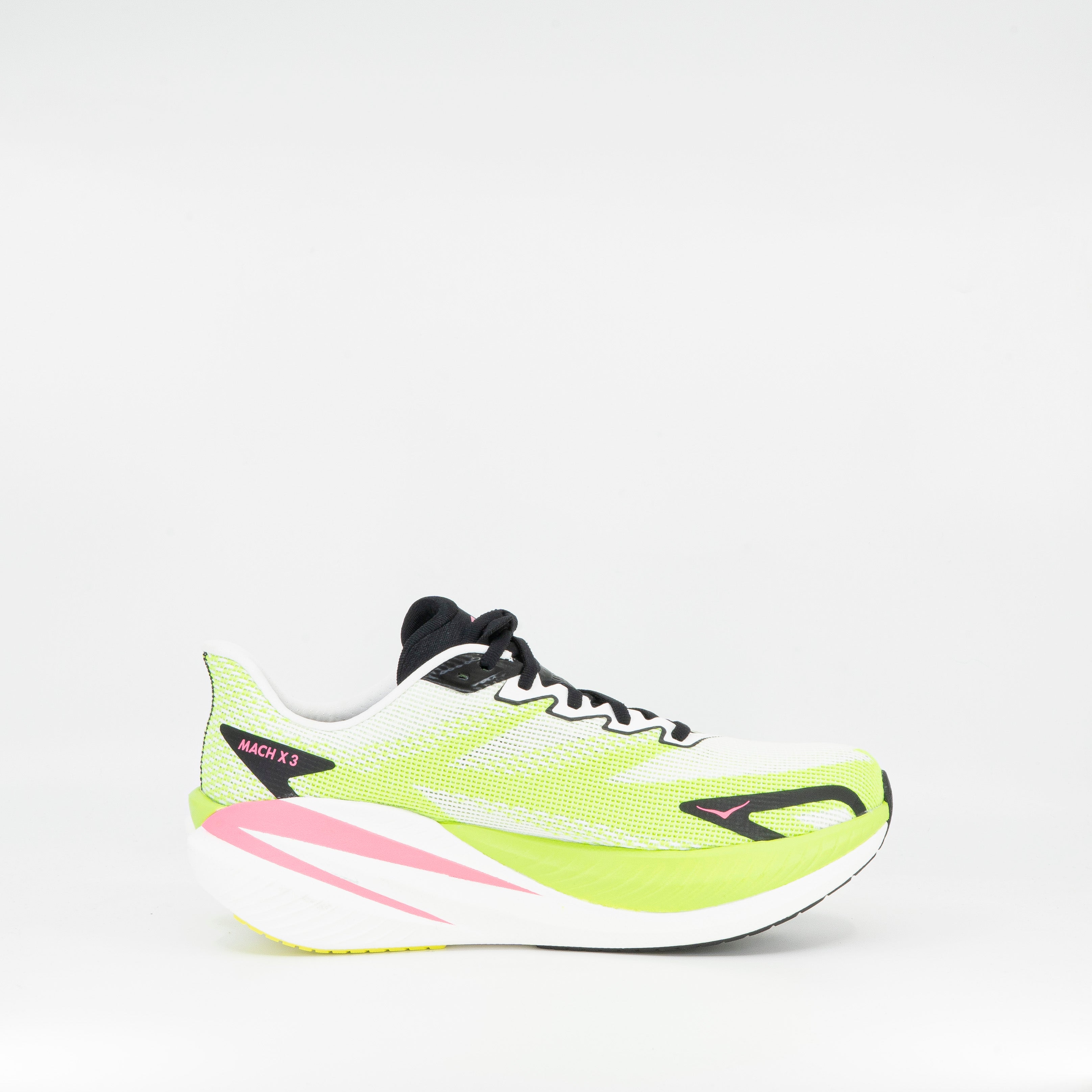 Hoka Mach X 3 (B Standard) Womens White/Neon Lime