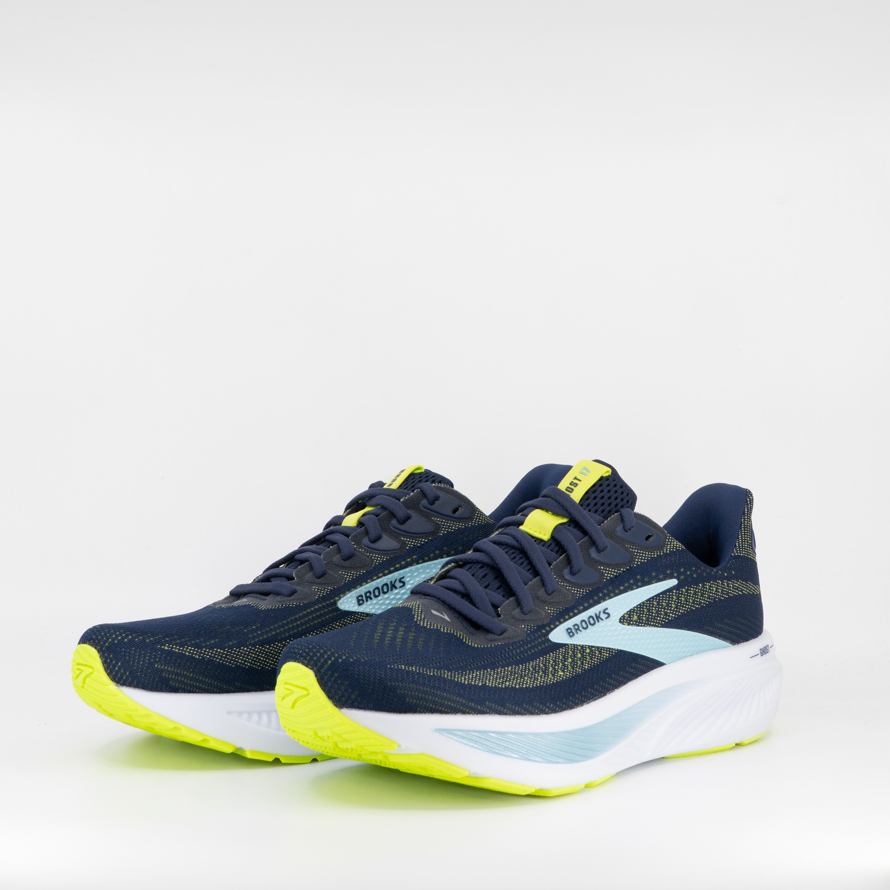 Brooks Ghost 17 (2E Wide) Mens Peacot/Lime/Blue - Frontrunner Colombo