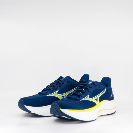 Mizuno Wave Inspire 22 (2E Wide) Mens Estate Blue/Lightning Yellow/Lightning Yellow - Frontrunner Colombo