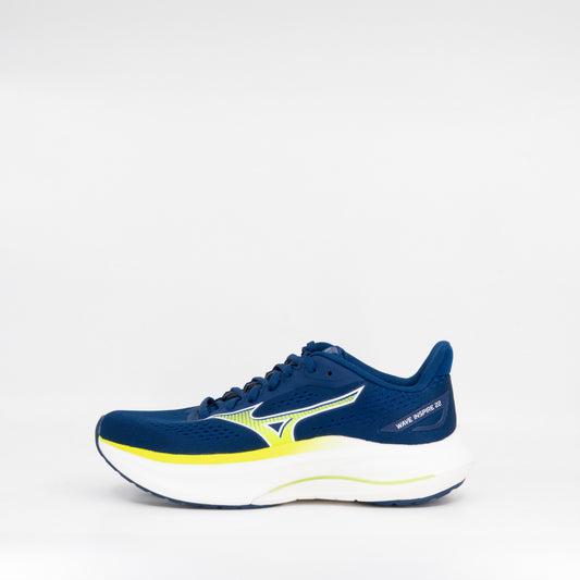 Mizuno Wave Inspire 22 (2E Wide) Mens Estate Blue/Lightning Yellow/Lightning Yellow - Frontrunner Colombo