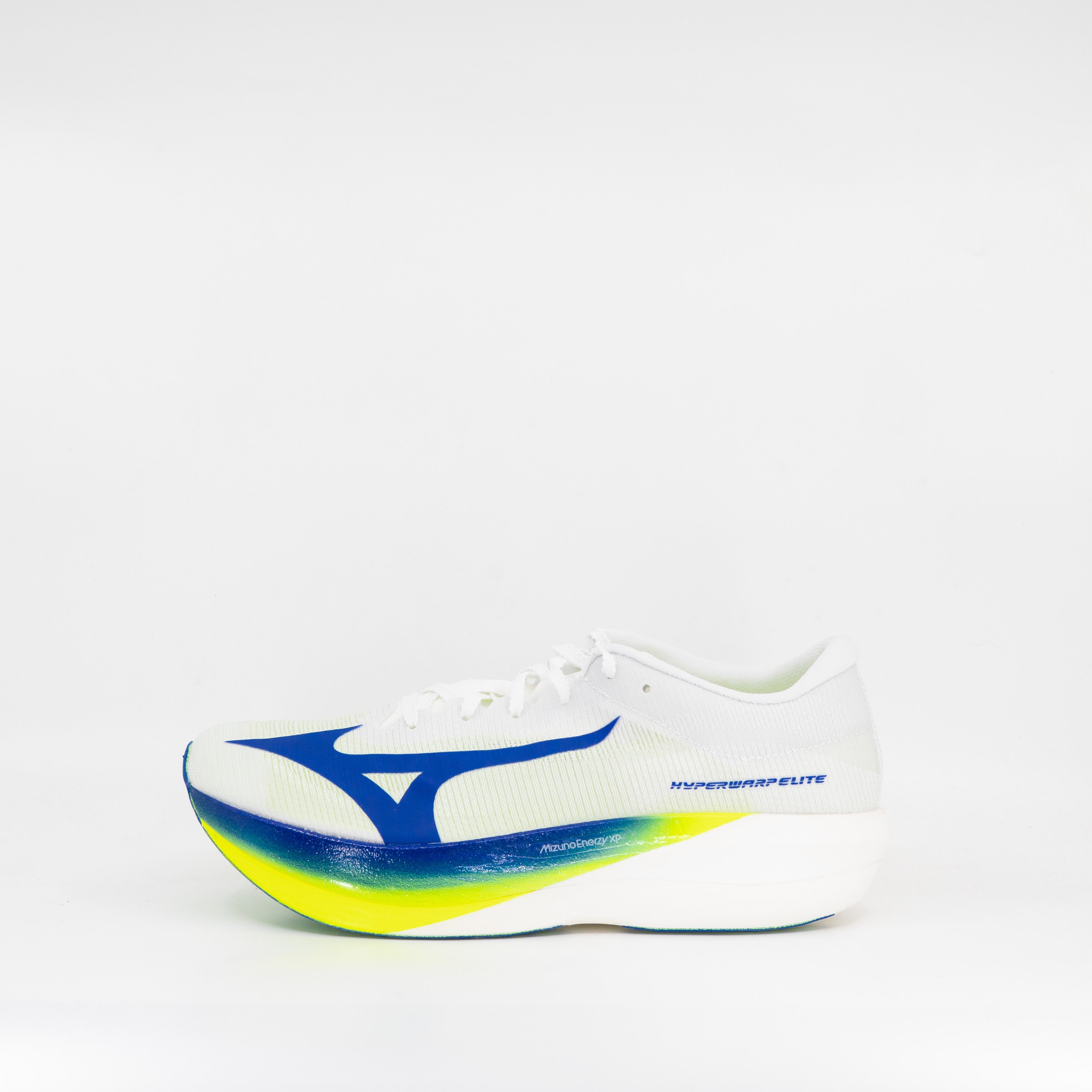 Mizuno Hyperwarp Elite (D Width) Unisex White/ Lightning Yellow/ Dazzling Blue - Frontrunner Colombo