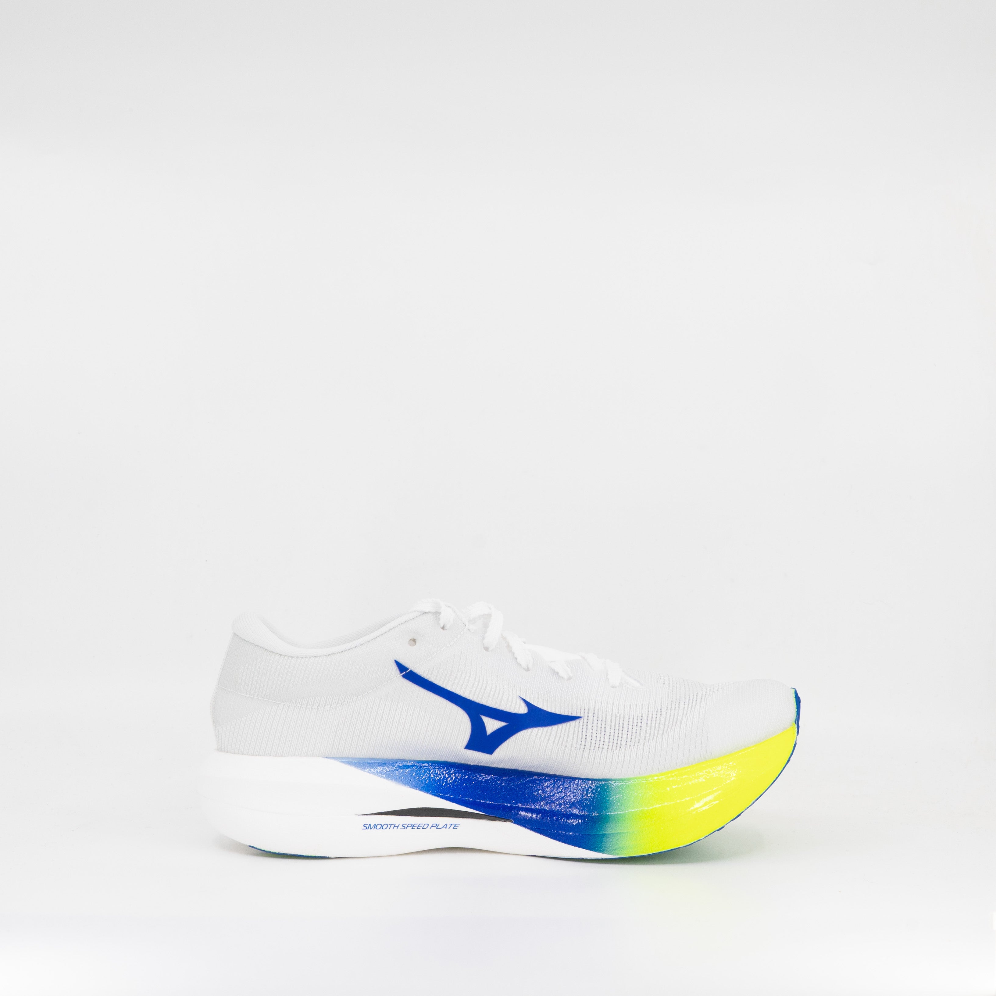 Mizuno Hyperwarp Pure (D Width) Unisex White/ Lightning Yellow/ Dazzling Blue - Frontrunner Colombo