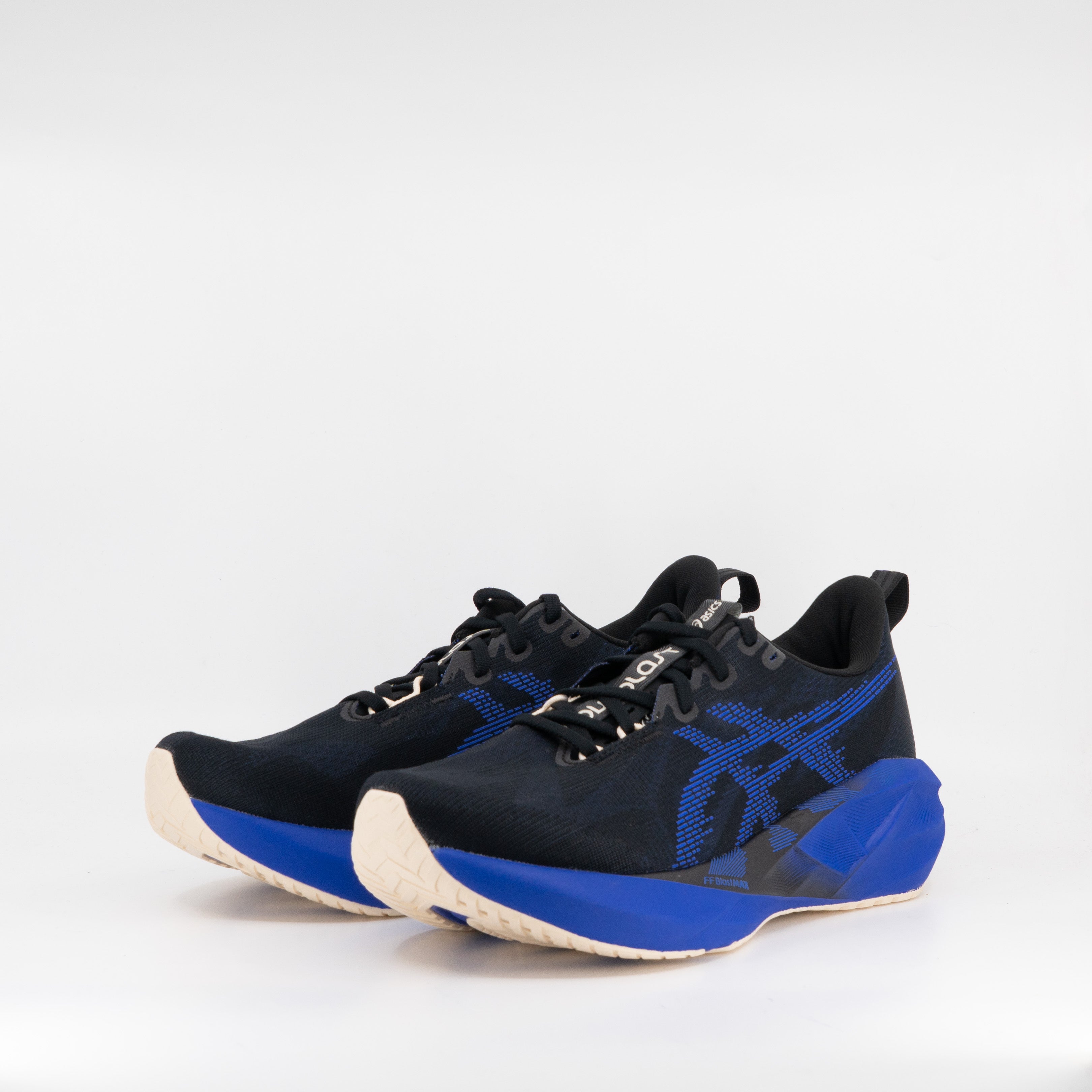 Asics Novablast 5 (2E Wide) Mens Black/Cobalt Burst - Frontrunner Colombo