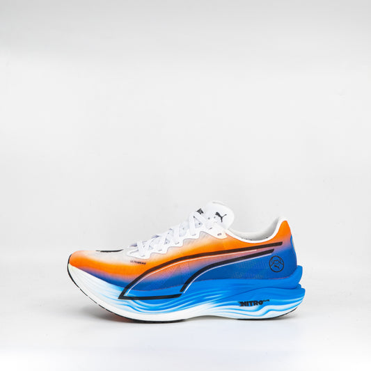 Puma Deviate Nitro Elite 3 Ekiden (B Standard) Womens White-Heat Fire-Black - Frontrunner Colombo