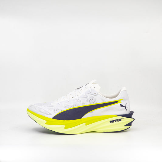 Puma Deviate Nitro Elite 4 (B Standard) Womens White-Apple Spritz/Lux Lime - Frontrunner Colombo