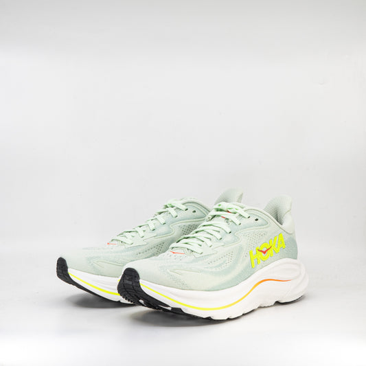 Hoka Clifton 10 (D wide) Womens Sea Glass/ Neon Flame - Frontrunner Colombo