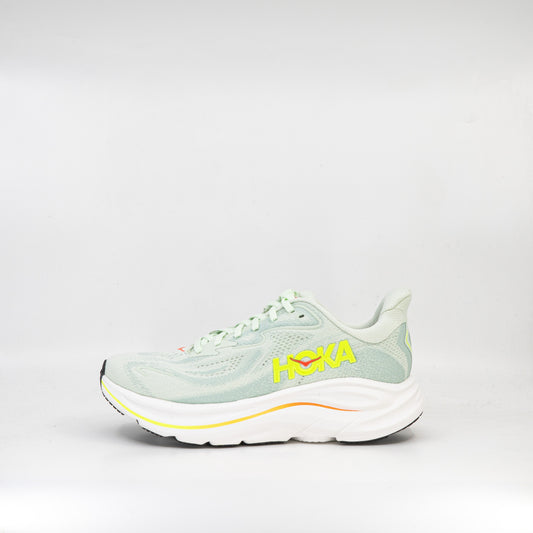 Hoka Clifton 10 (D wide) Womens Sea Glass/ Neon Flame - Frontrunner Colombo