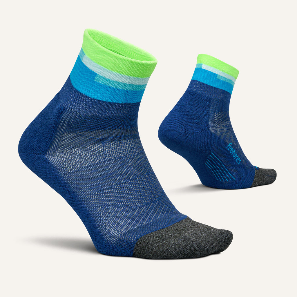 Feetures Elite Ultra Light Cushion Quarter Crew Surf Board Blue - Frontrunner Colombo