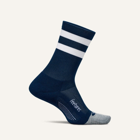 Feetures Elite Light Cushion Mini Crew Navy High Top Stripe - Frontrunner Colombo