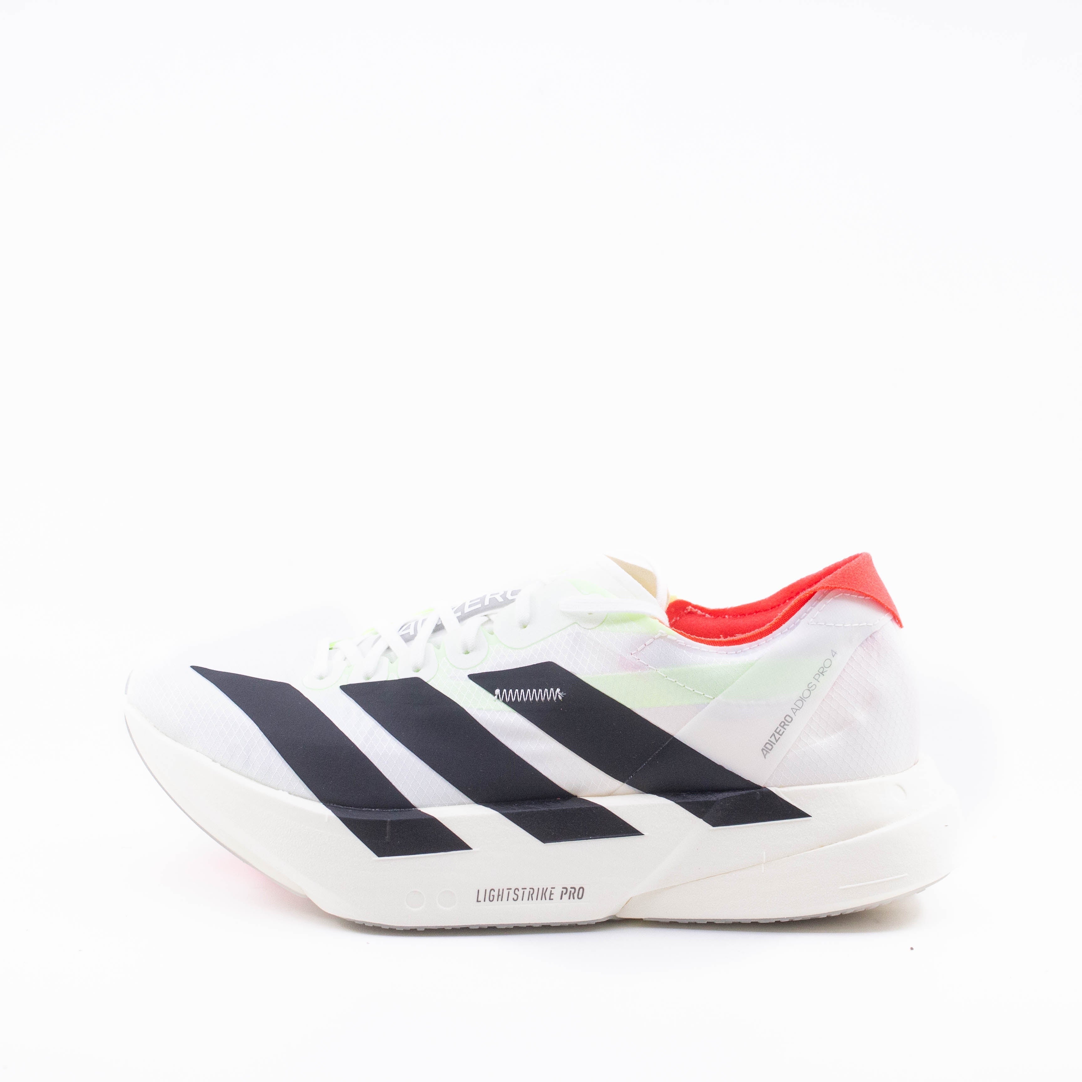 Adidas Adizero Adios Pro 4 (B Standard) Womens Cloud White/Core Black/Silver Metallic - Frontrunner Colombo