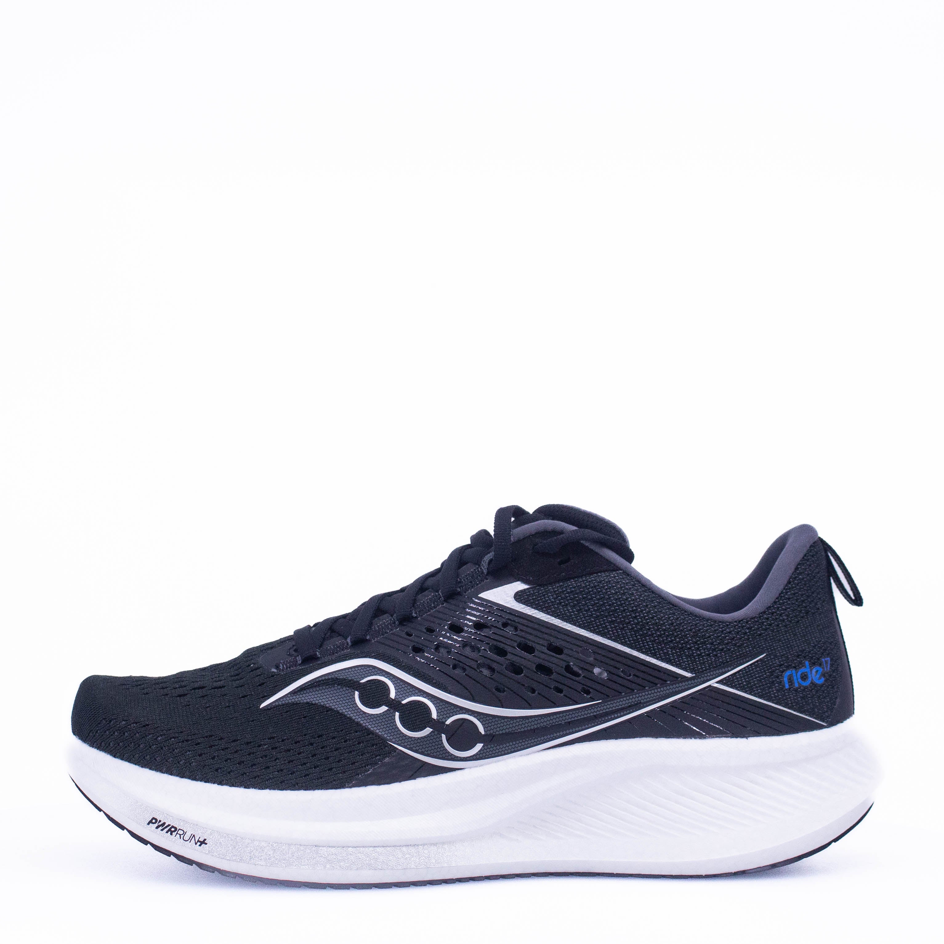 Saucony Ride 17 (D Wide) Womens Black/White - Frontrunner Colombo
