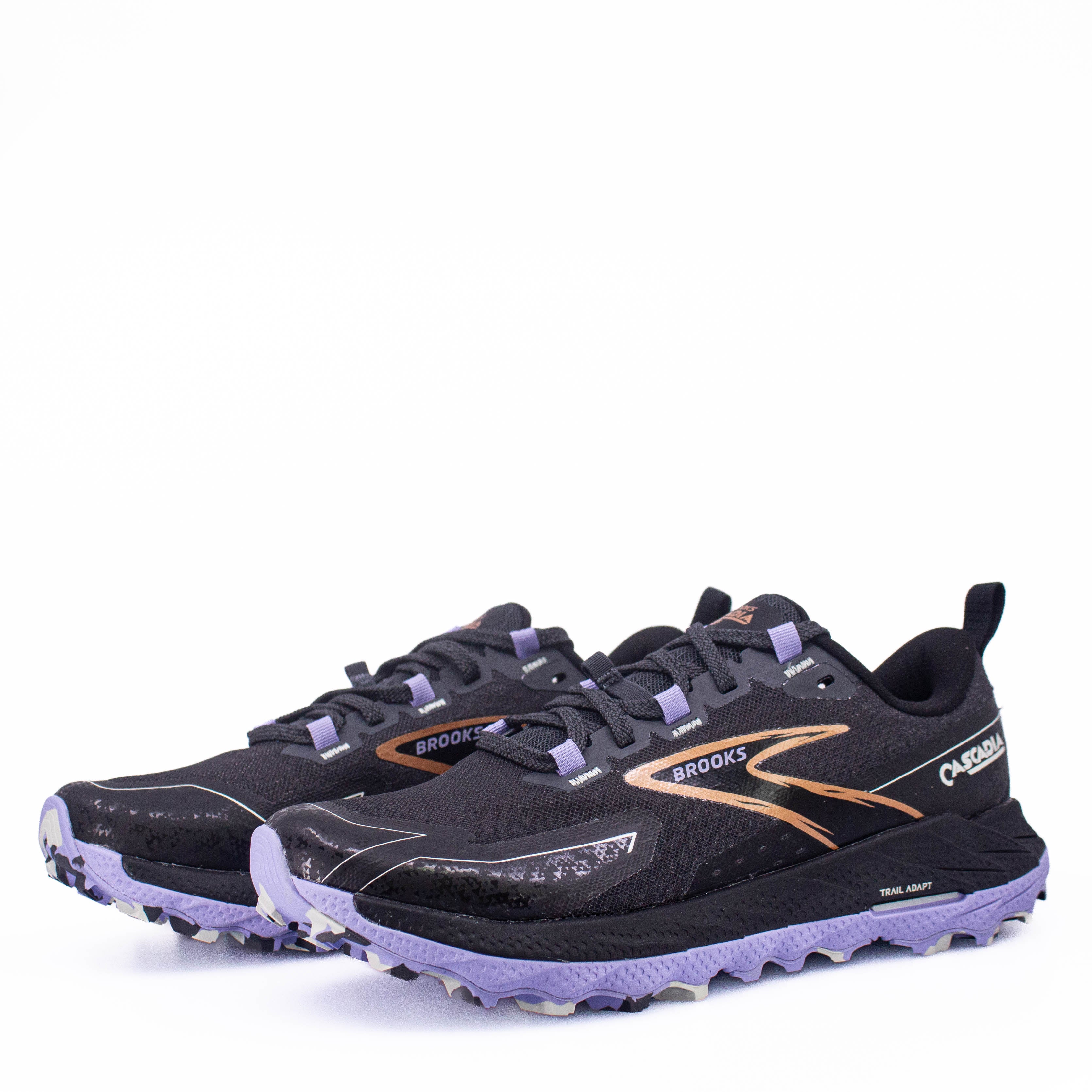 Brooks Cascadia 18 (D Wide) Womens Ebony/Sweet Lavender/Copper - Frontrunner Colombo