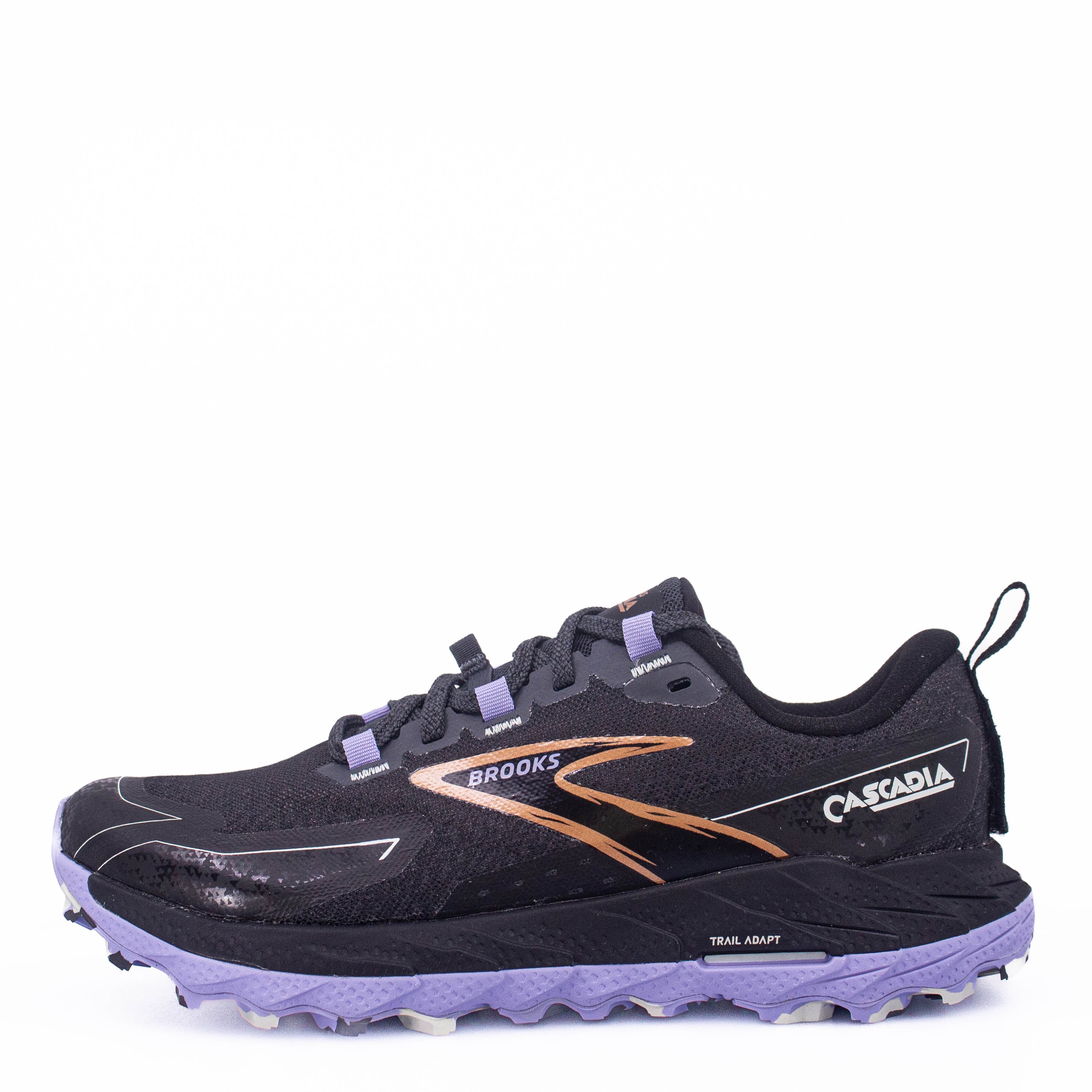 Brooks Cascadia 18 (D Wide) Womens Ebony/Sweet Lavender/Copper - Frontrunner Colombo