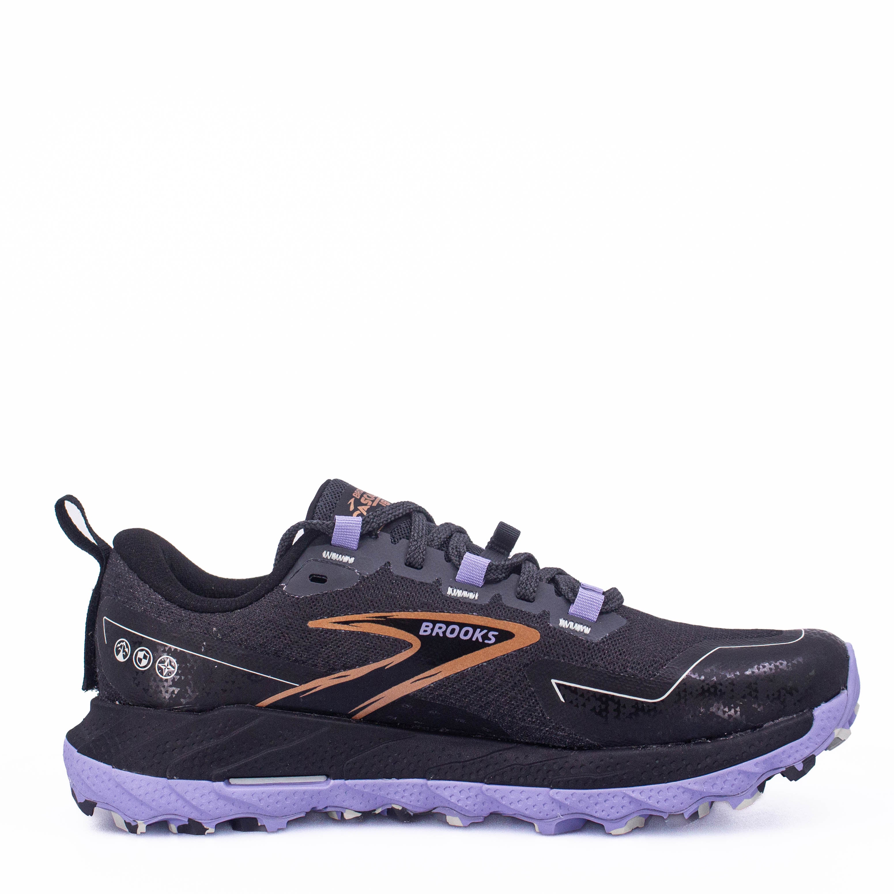 Brooks Cascadia 18 (D Wide) Womens Ebony/Sweet Lavender/Copper - Frontrunner Colombo