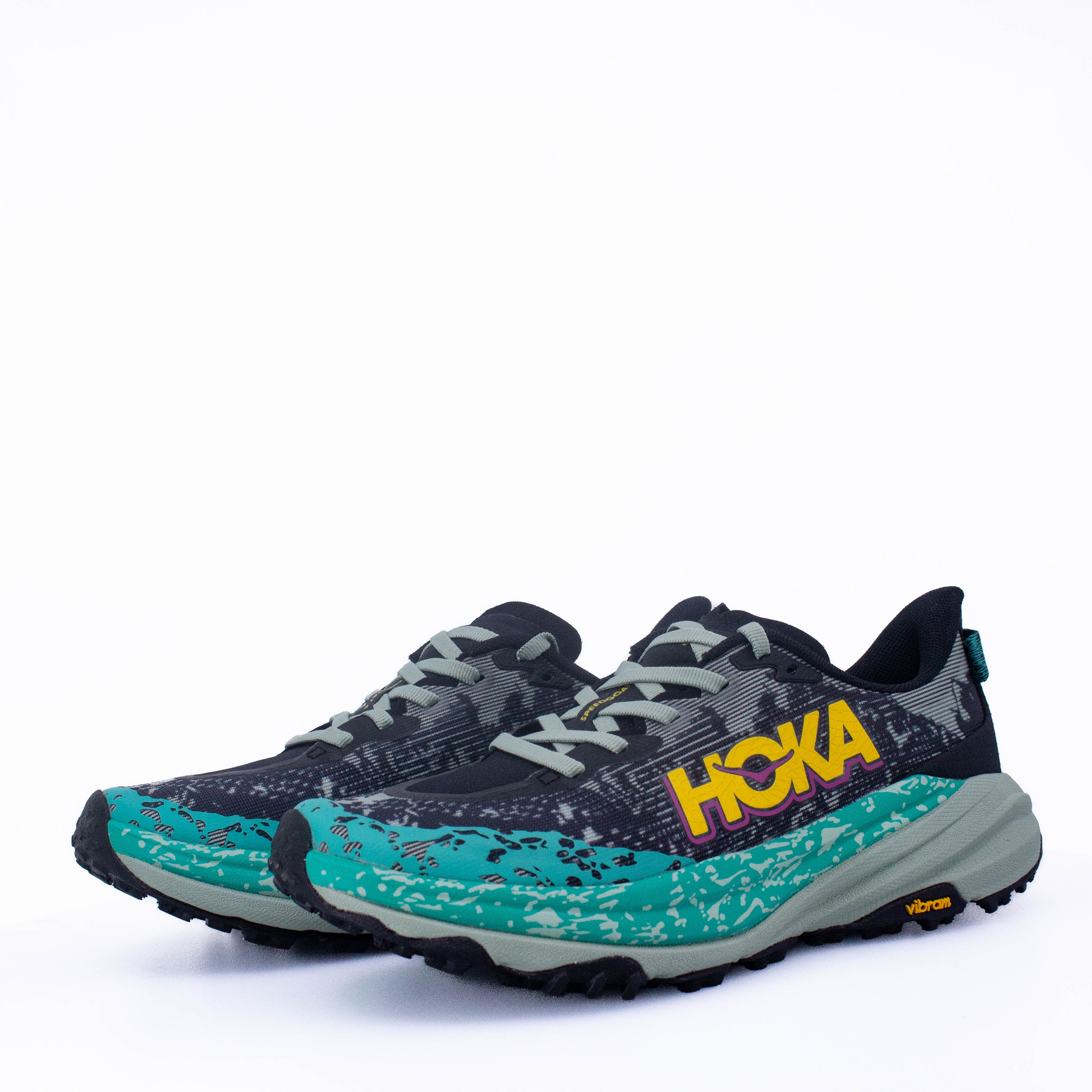 Hoka Speedgoat 6 (B Standard) Womens Black/Aloe Vera - Frontrunner Colombo