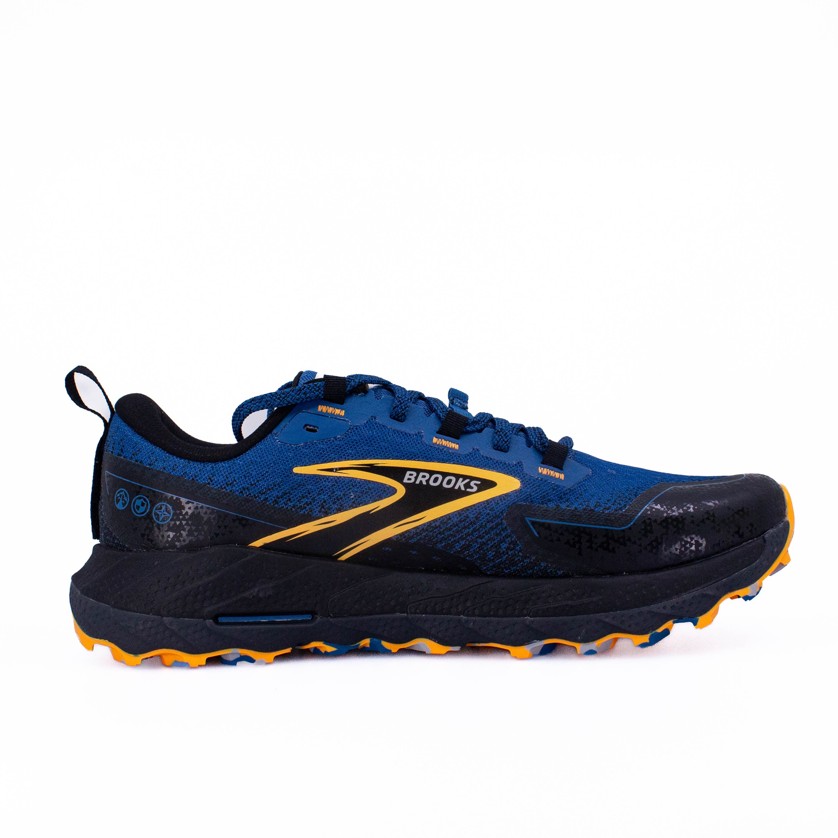 Brooks Cascadia 18 (D Standard) Mens Blue Sapphire/Orange/Black - Frontrunner Colombo