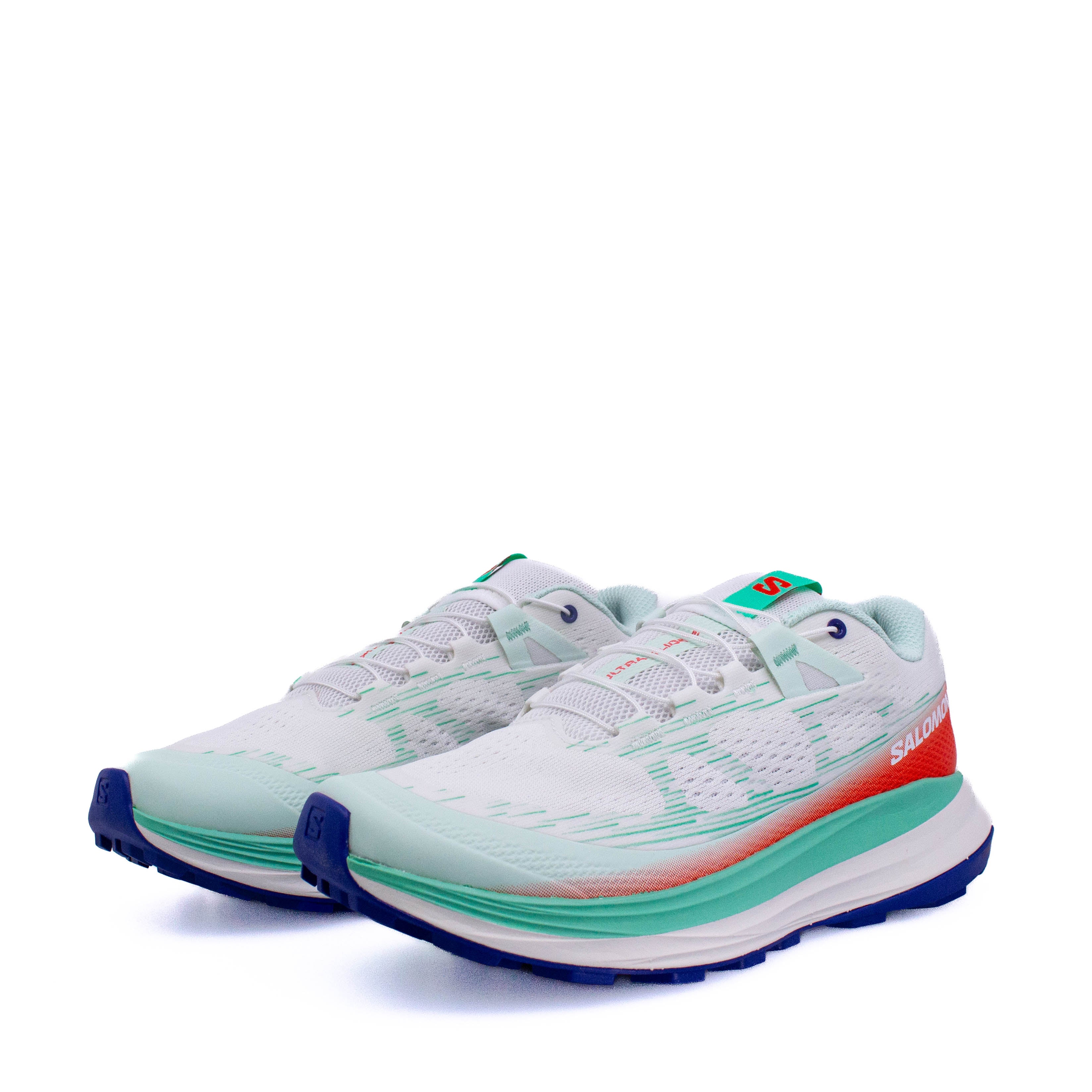 Salomon Ultra Glide 2 (B Standard) Womens White/Electric Green/Cherry Tomato - Frontrunner Colombo