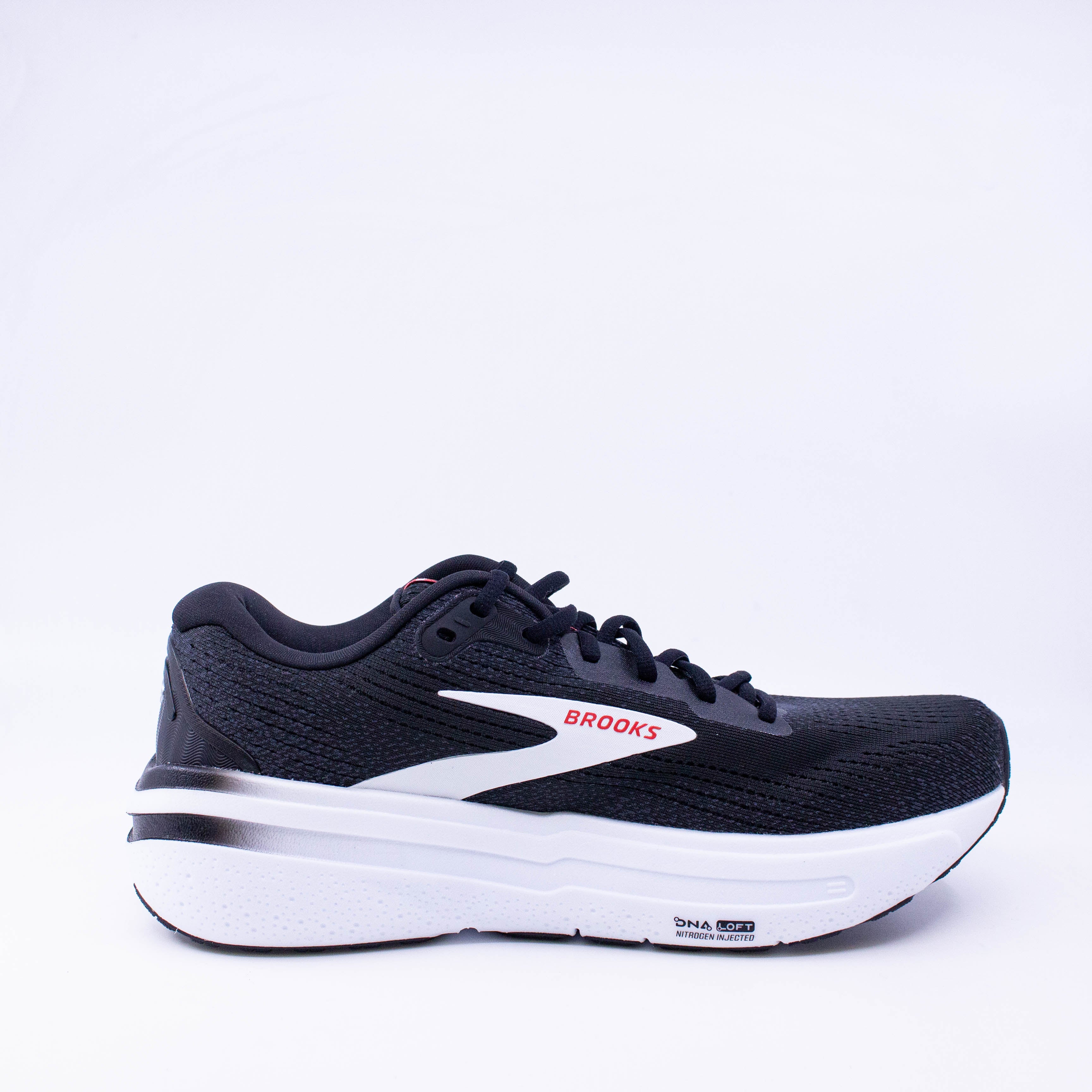 Brooks Ghost Max 2 (D Standard) Mens Black/White/Fiery Red - Frontrunner Colombo