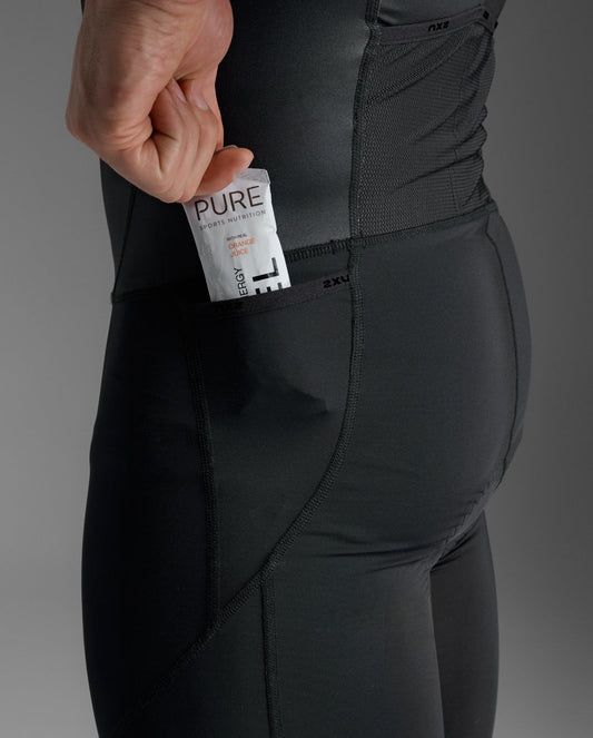 2XU Core Sleeved Trisuit (Mens) Black/White - Frontrunner Colombo