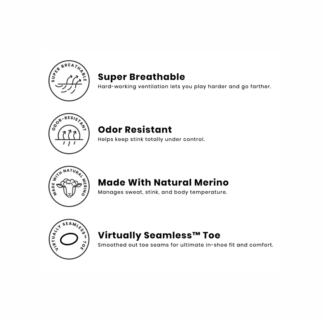 Smartwool Run Zero Cushion Mid Crew Unisex - Black - Frontrunner Colombo