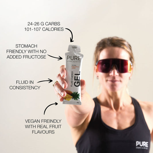 PURE Fluid Energy Gel Lemon & Lime Caffeine - Box of 18 - Frontrunner Colombo