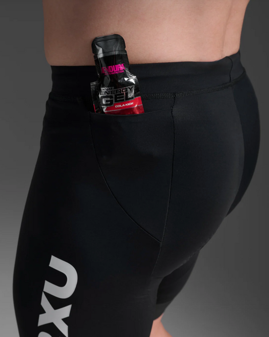 2XU Aero Tri 9 Inch Shorts (Mens) Black/White - Frontrunner Colombo