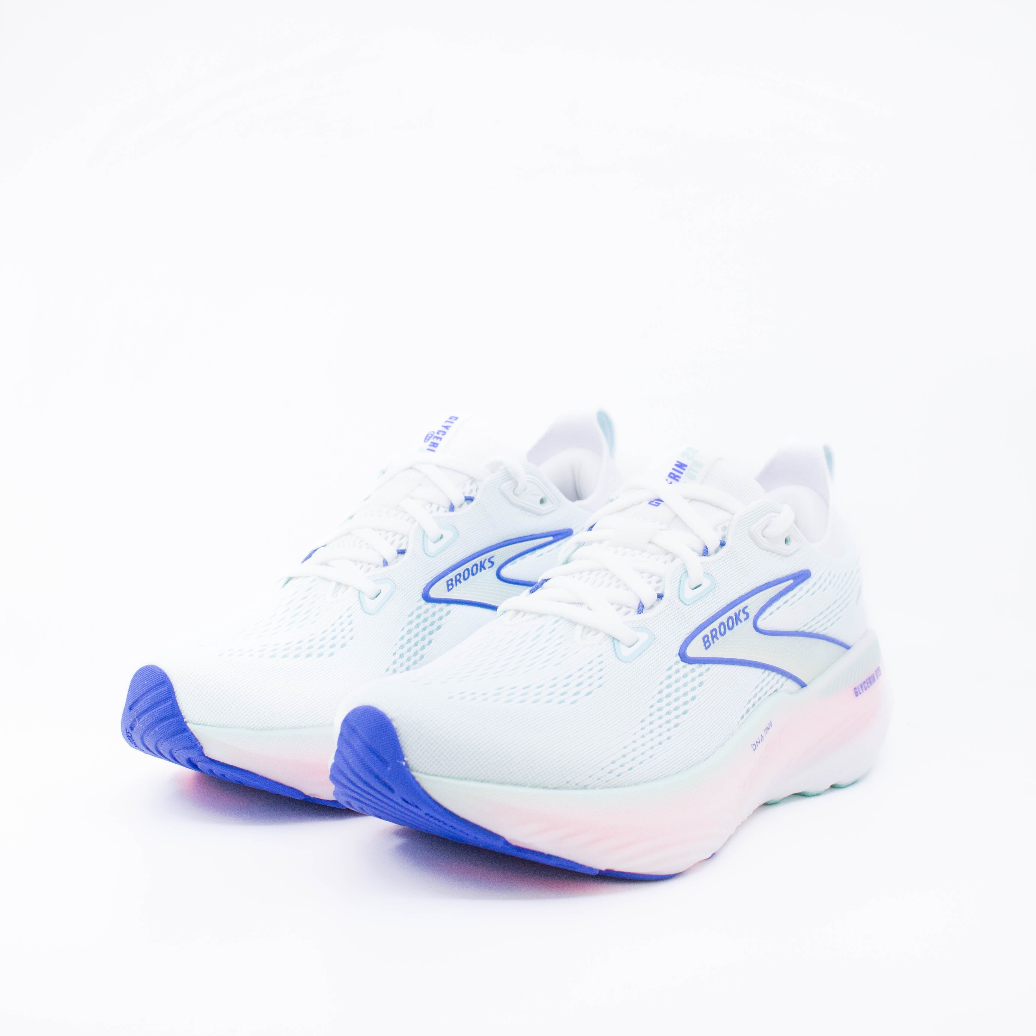 Brooks Glycerin 22 GTS (B Standard) Womens White/Amparo Blue - Frontrunner Colombo