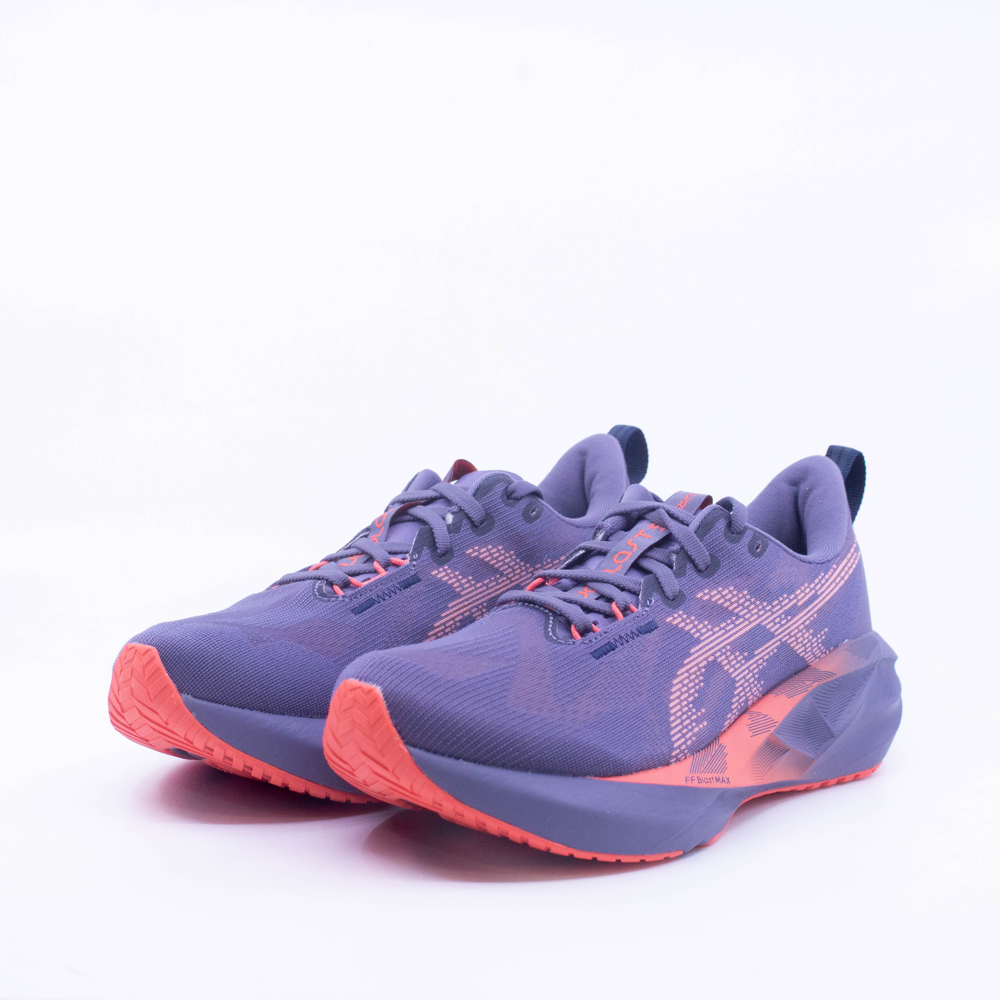 Asics Novablast 5 (B Standard) Womens Greyish Purple/Coral Reef - Frontrunner Colombo