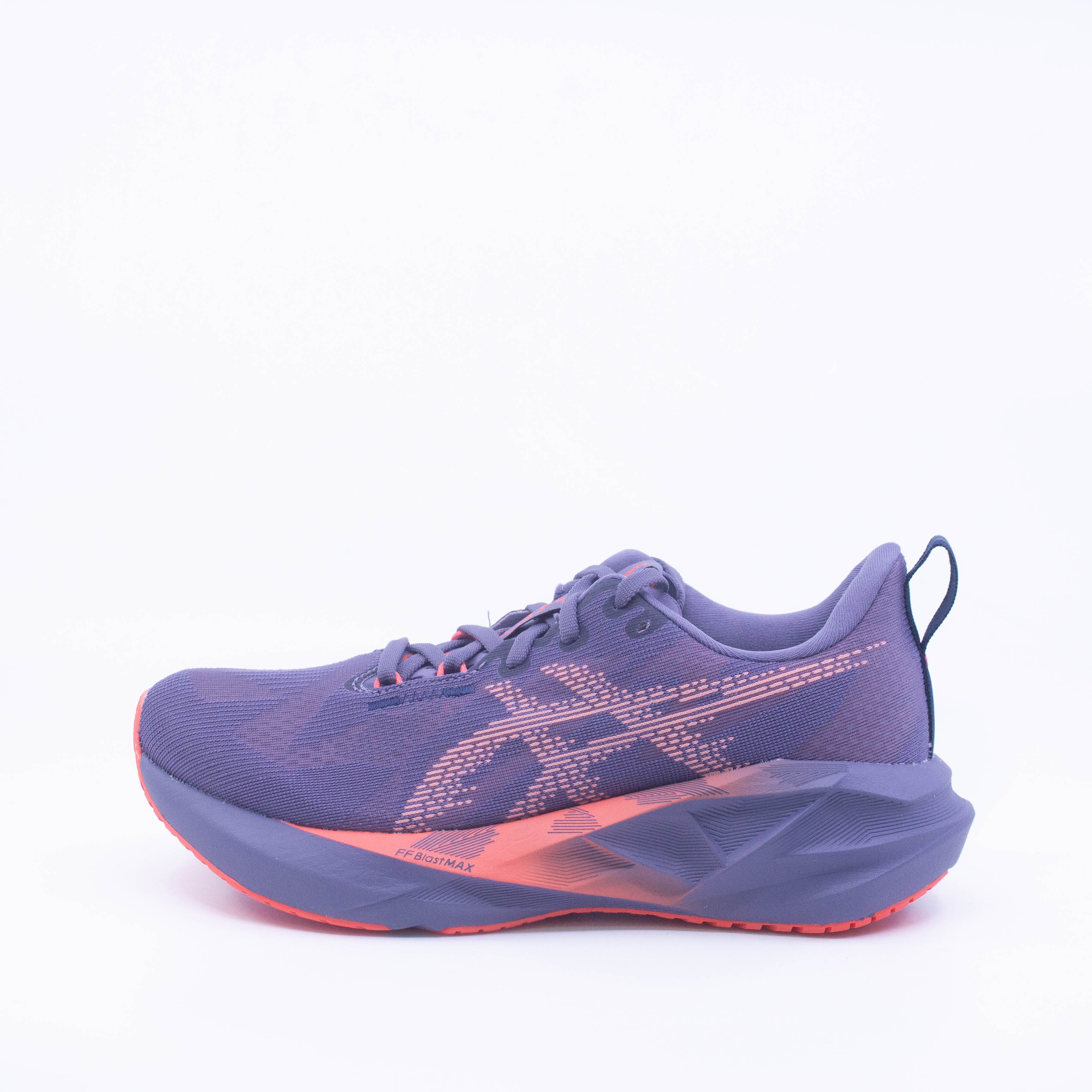 Asics Novablast 5 (B Standard) Womens Greyish Purple/Coral Reef - Frontrunner Colombo