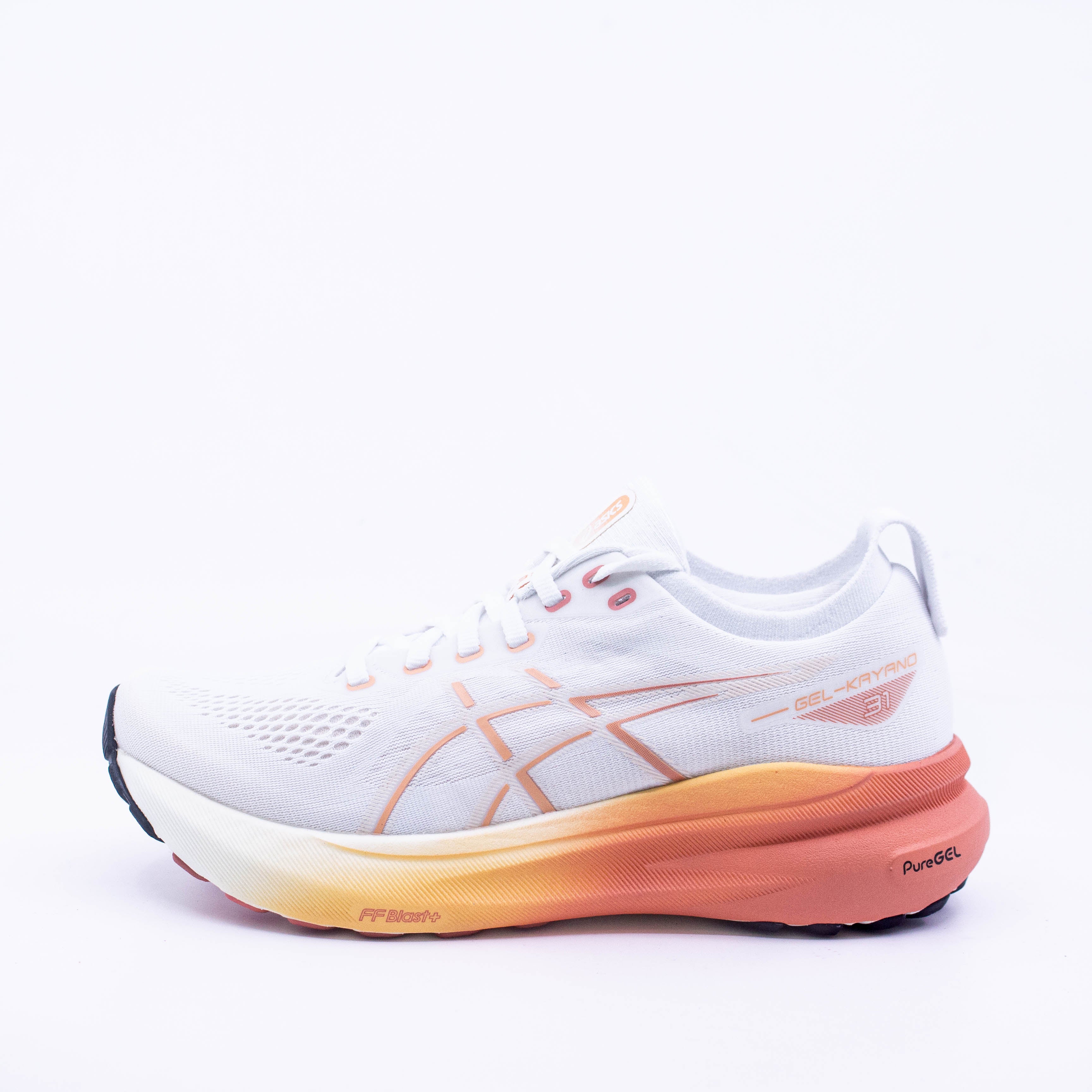 Asics Kayano 31 (B Standard) Womens White/Faded Orange - Frontrunner Colombo