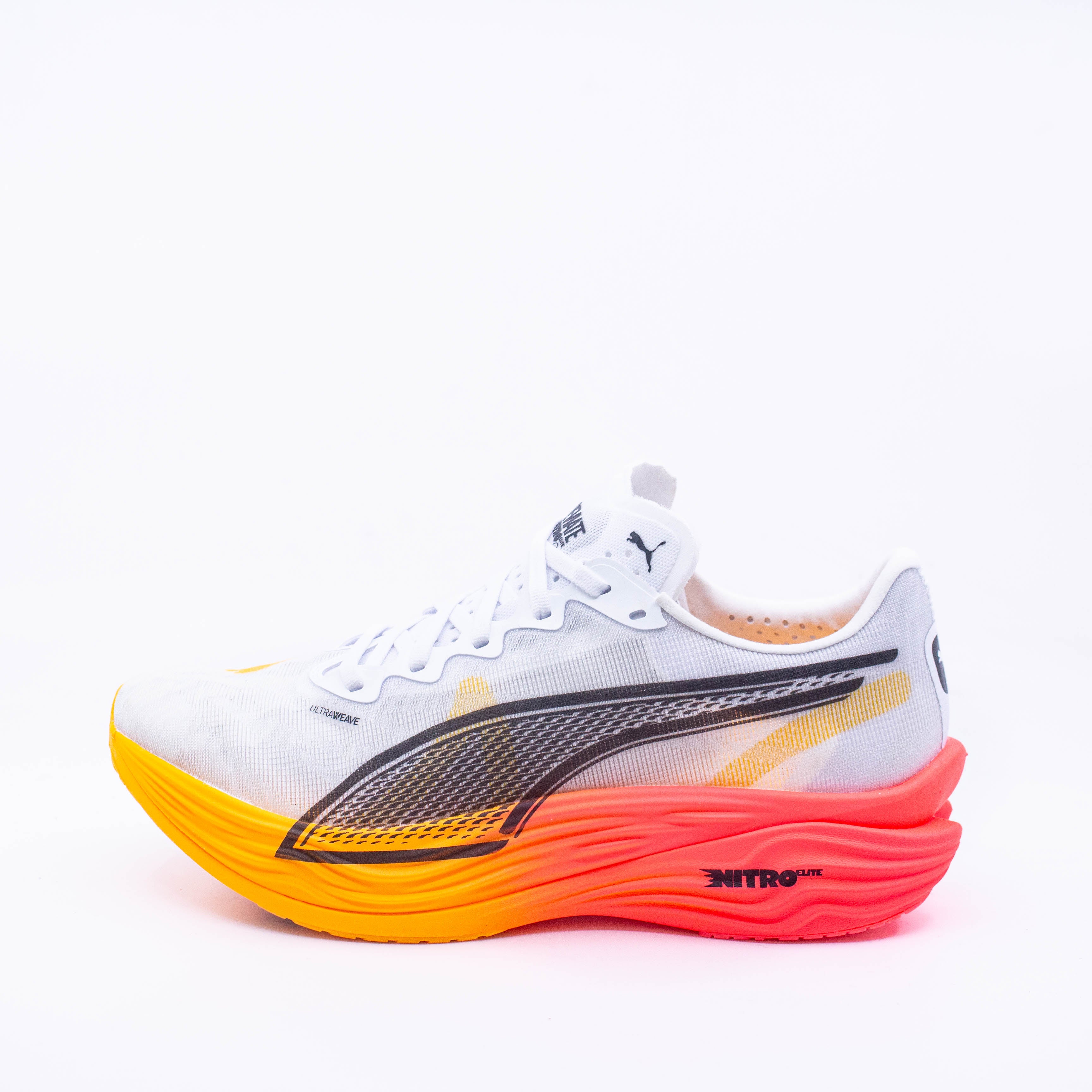 Puma Deviate Nitro Elite 3 (D Standard) Mens White/Sunset Glow/Sunstream - Frontrunner Colombo