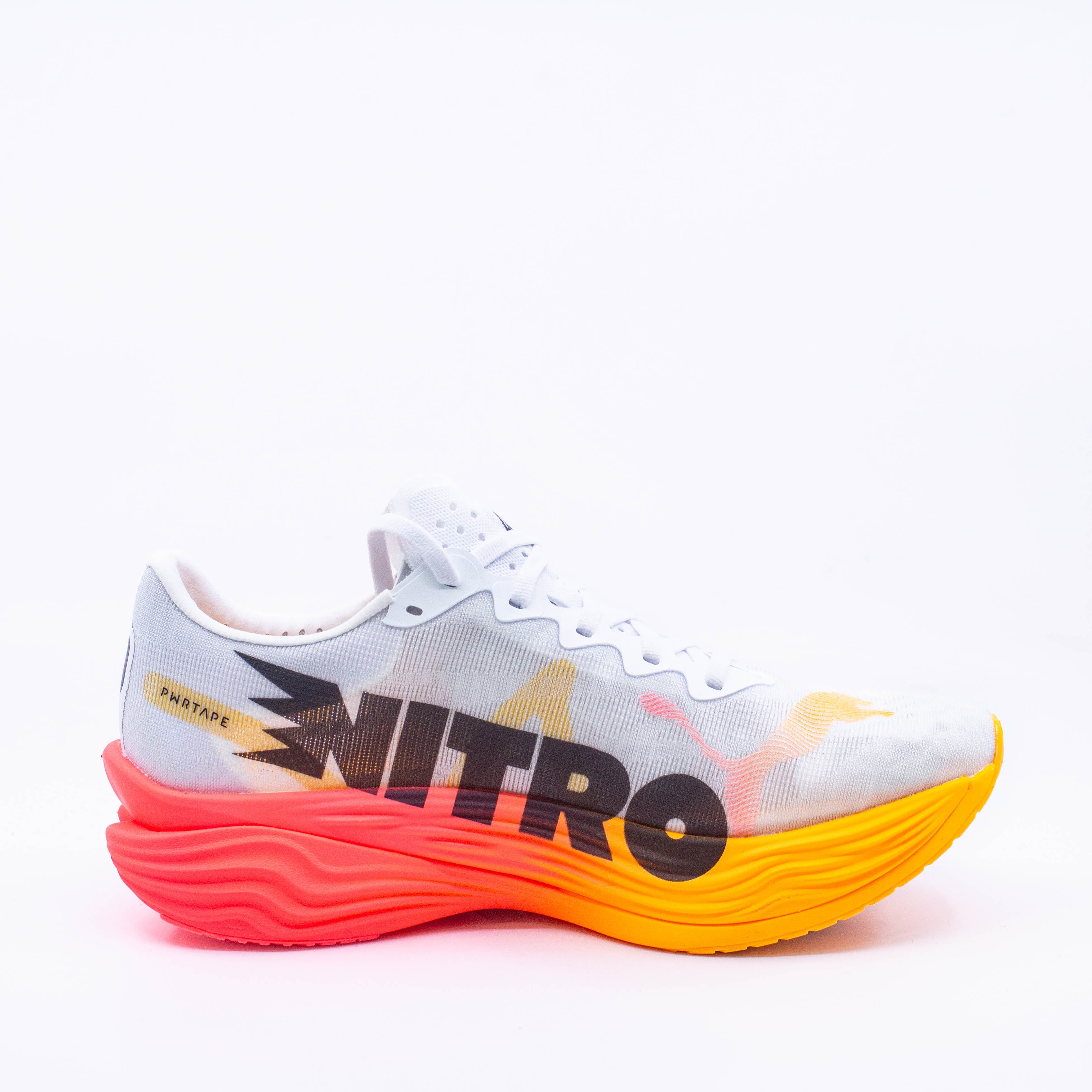 Puma Deviate Nitro Elite 3 (D Standard) Mens White/Sunset Glow/Sunstream - Frontrunner Colombo