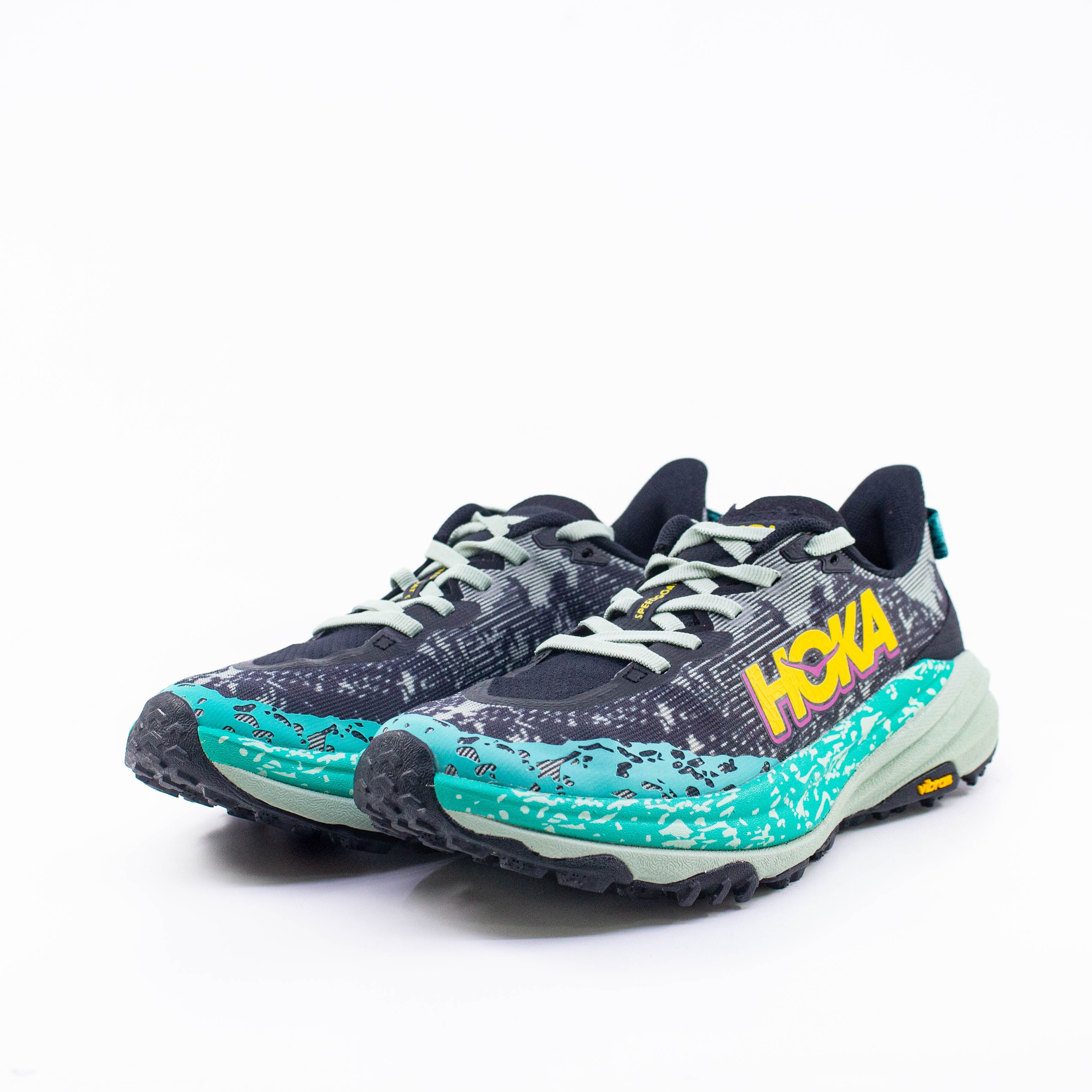 Hoka Speedgoat 6 (B Standard) Womens Black/Aloe Vera - Frontrunner Colombo