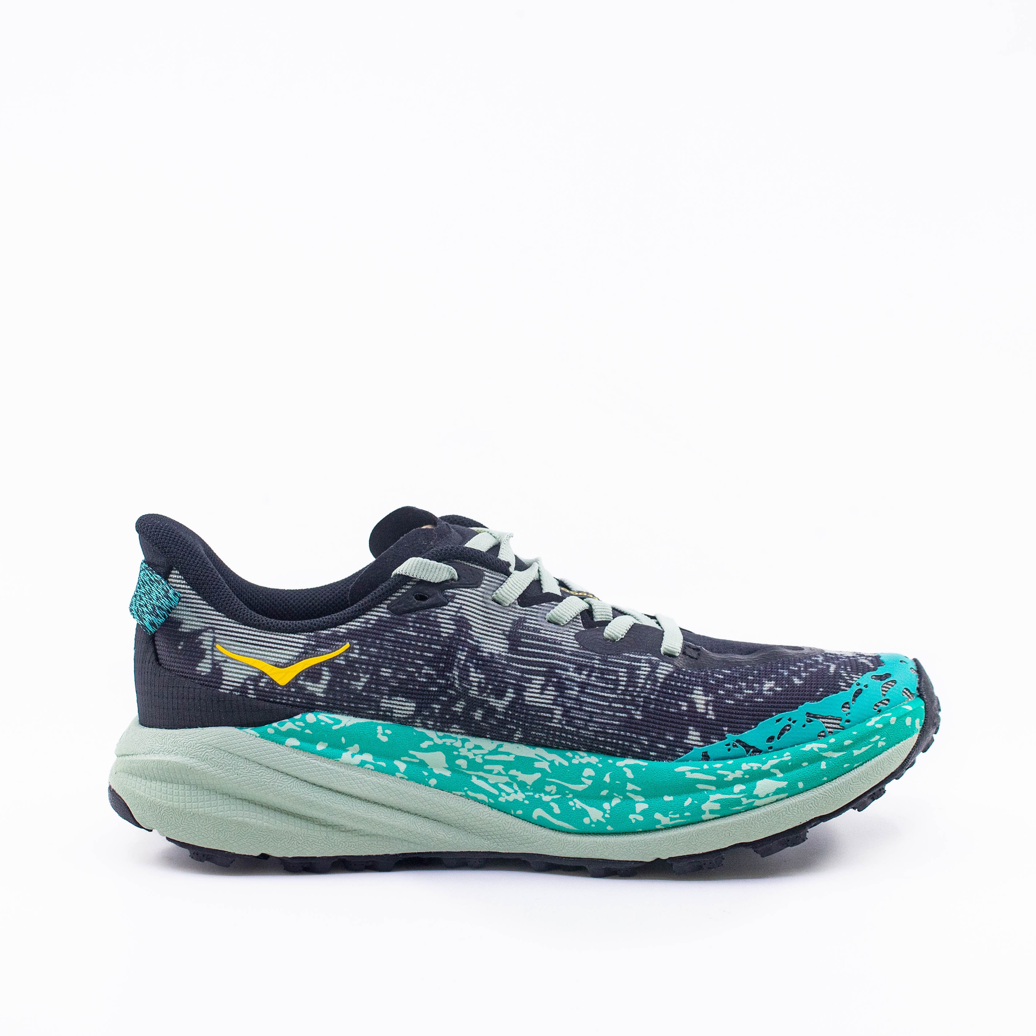 Hoka Speedgoat 6 (B Standard) Womens Black/Aloe Vera - Frontrunner Colombo