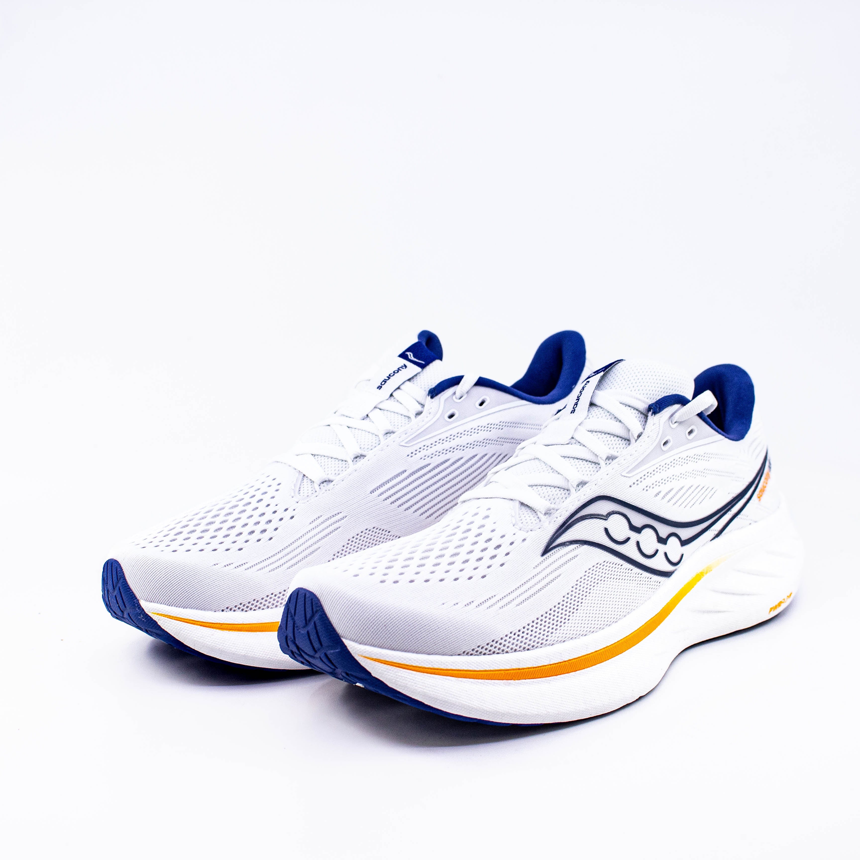 Saucony Ride 18 (D Standard) Mens White/Azurite - Frontrunner Colombo