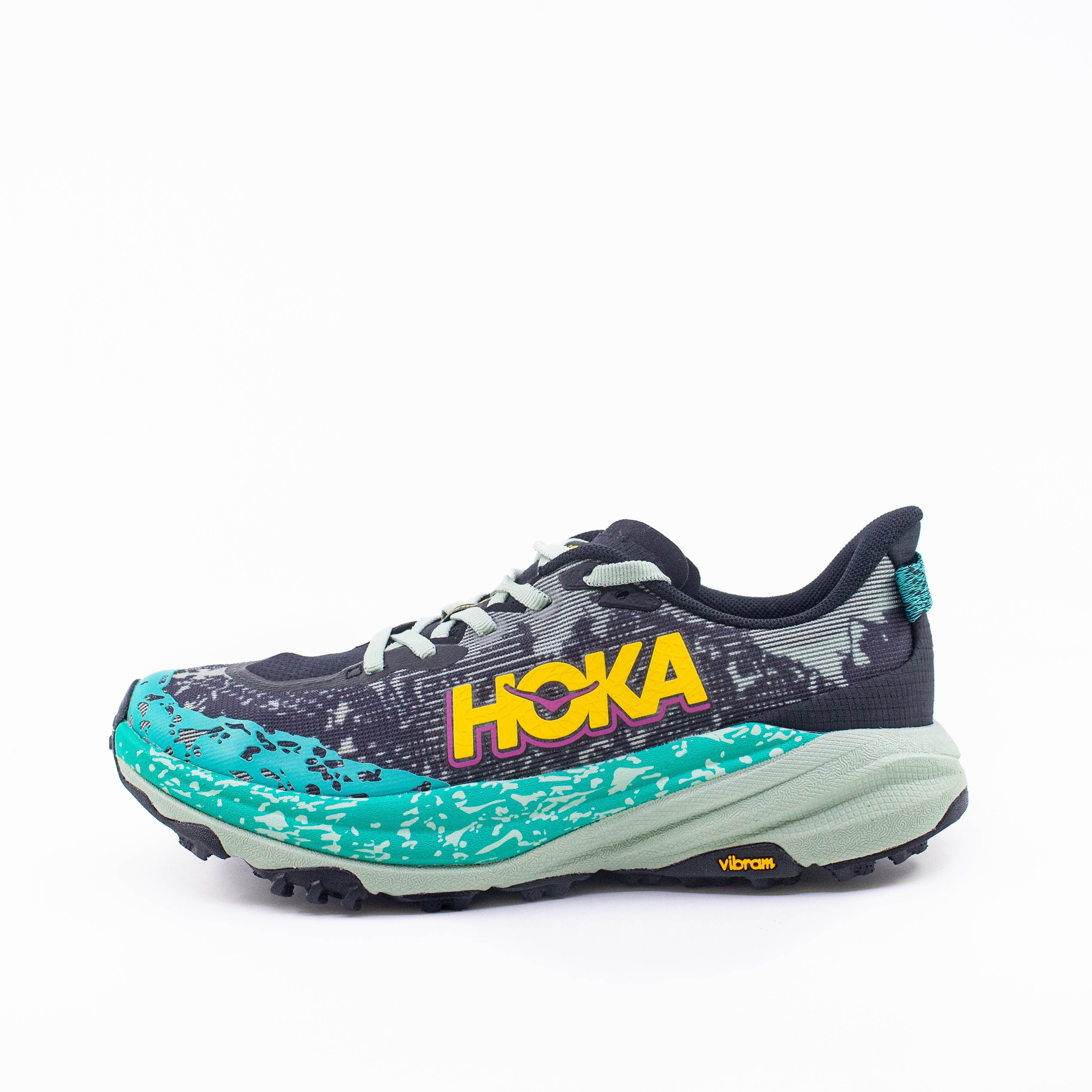 Hoka Speedgoat 6 (B Standard) Womens Black/Aloe Vera - Frontrunner Colombo