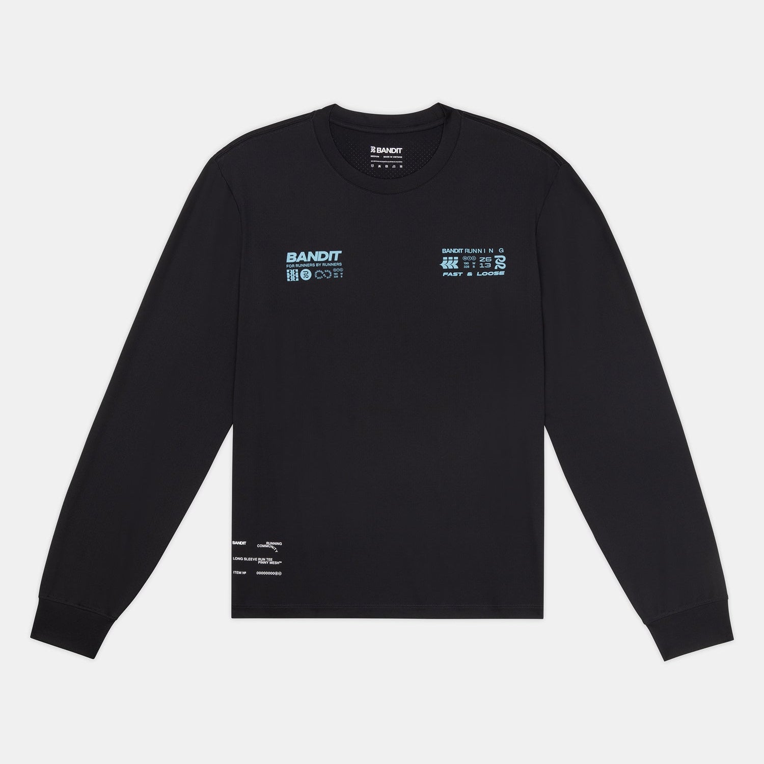 Bandit NanoMesh™ Infographic Long Sleeve Unisex - Black - Frontrunner Colombo